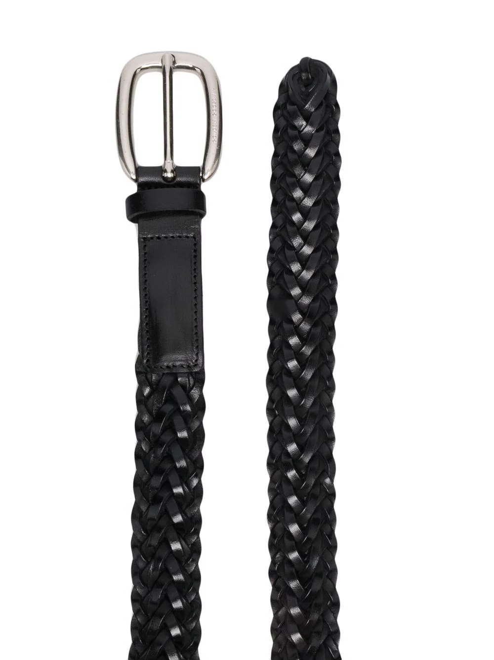 interwoven leather buckle belt - 2
