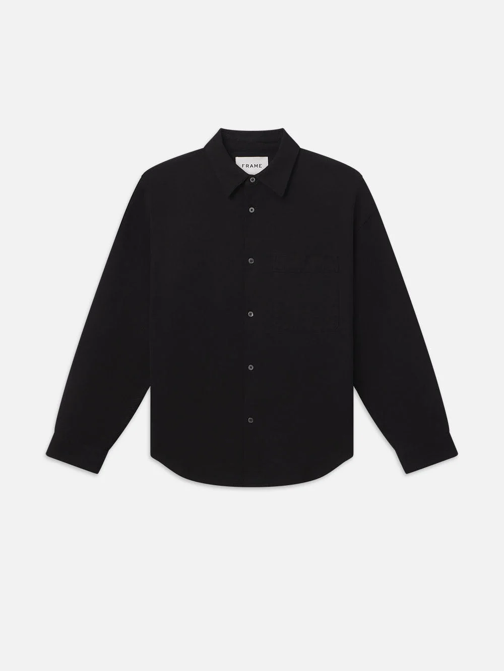 Waffle Textured Shirt in Black - 1