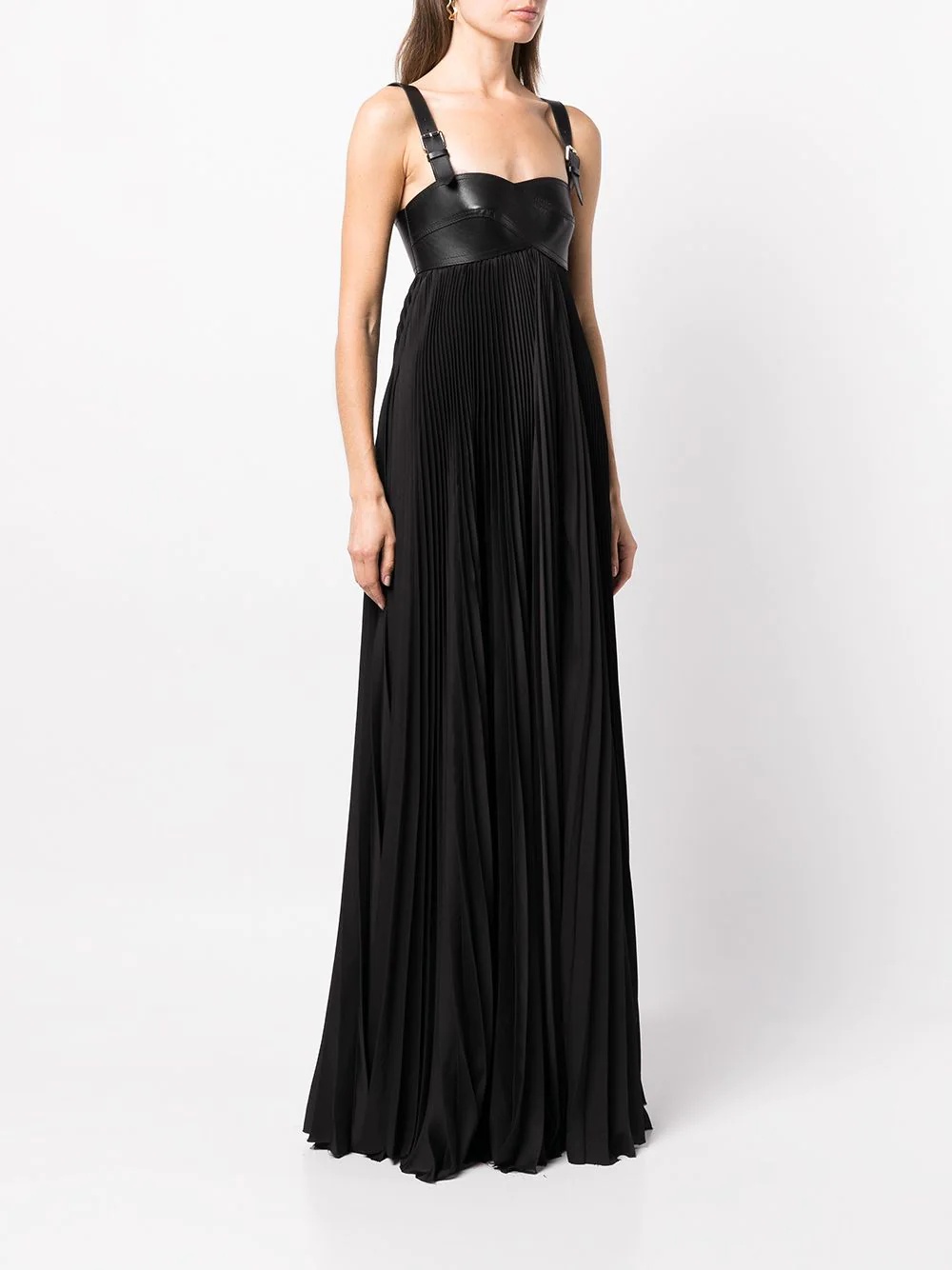 empire-line pleated maxi dress - 3