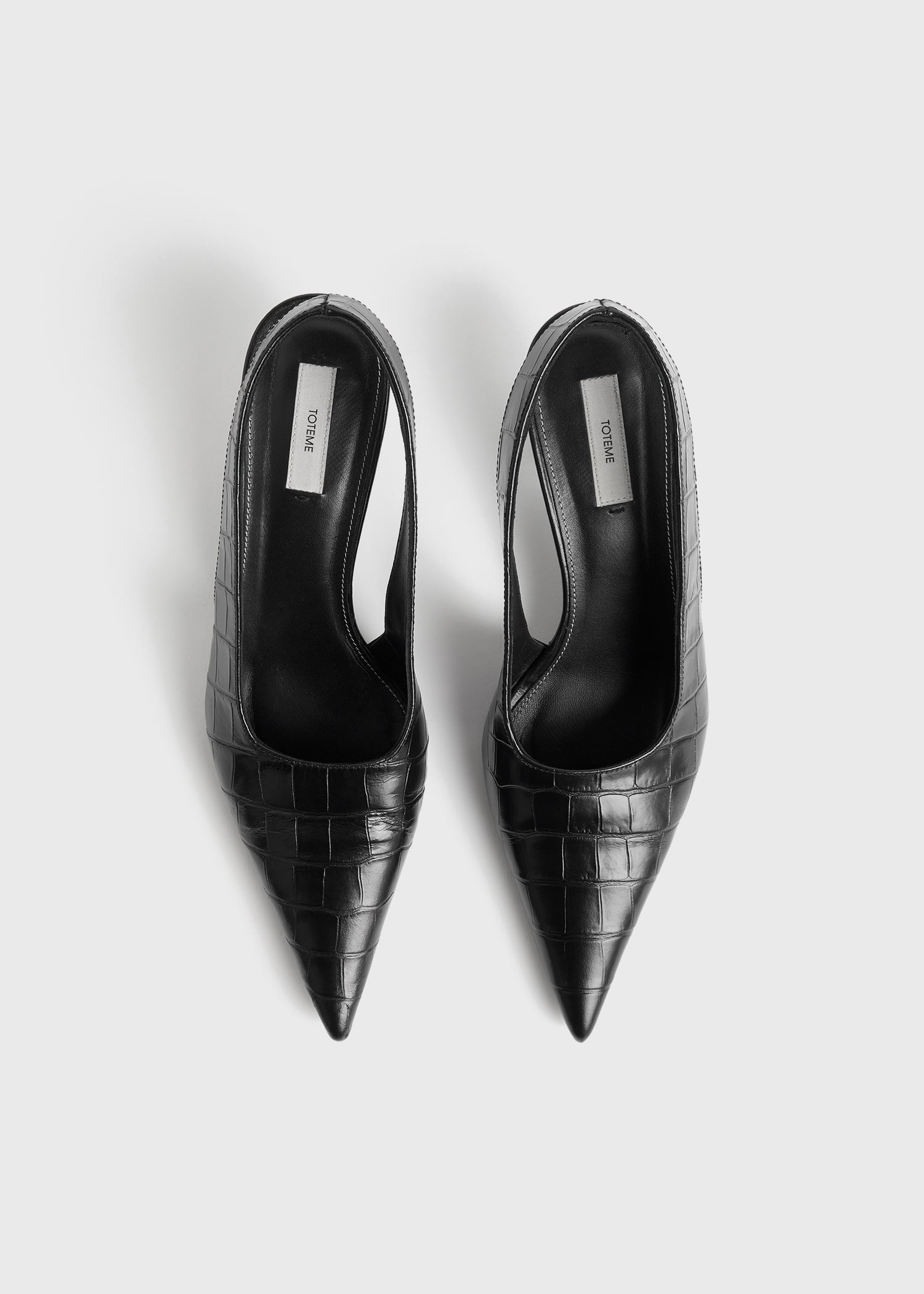 Classic croco-embossed slingbacks black - 4