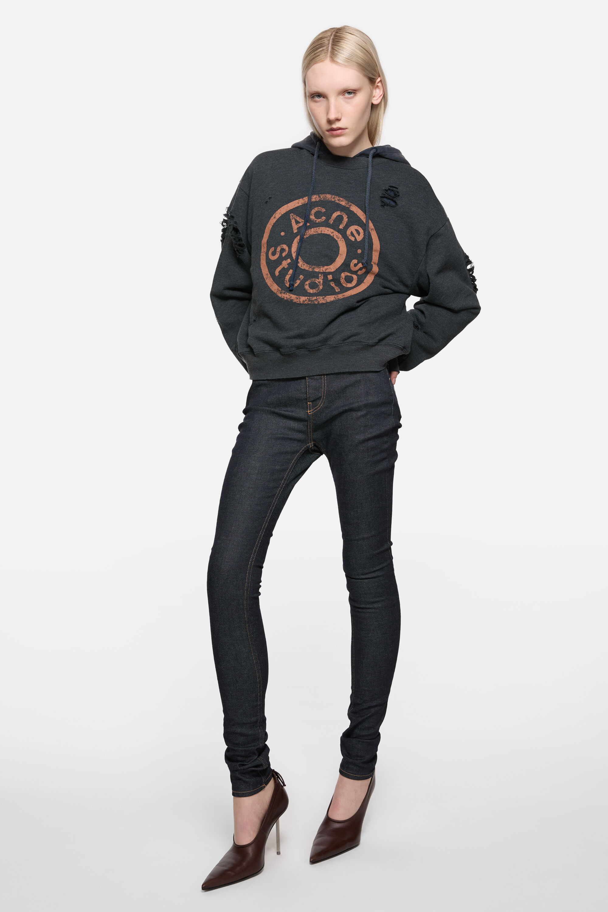 Sweater printed logo - Black melange - 2