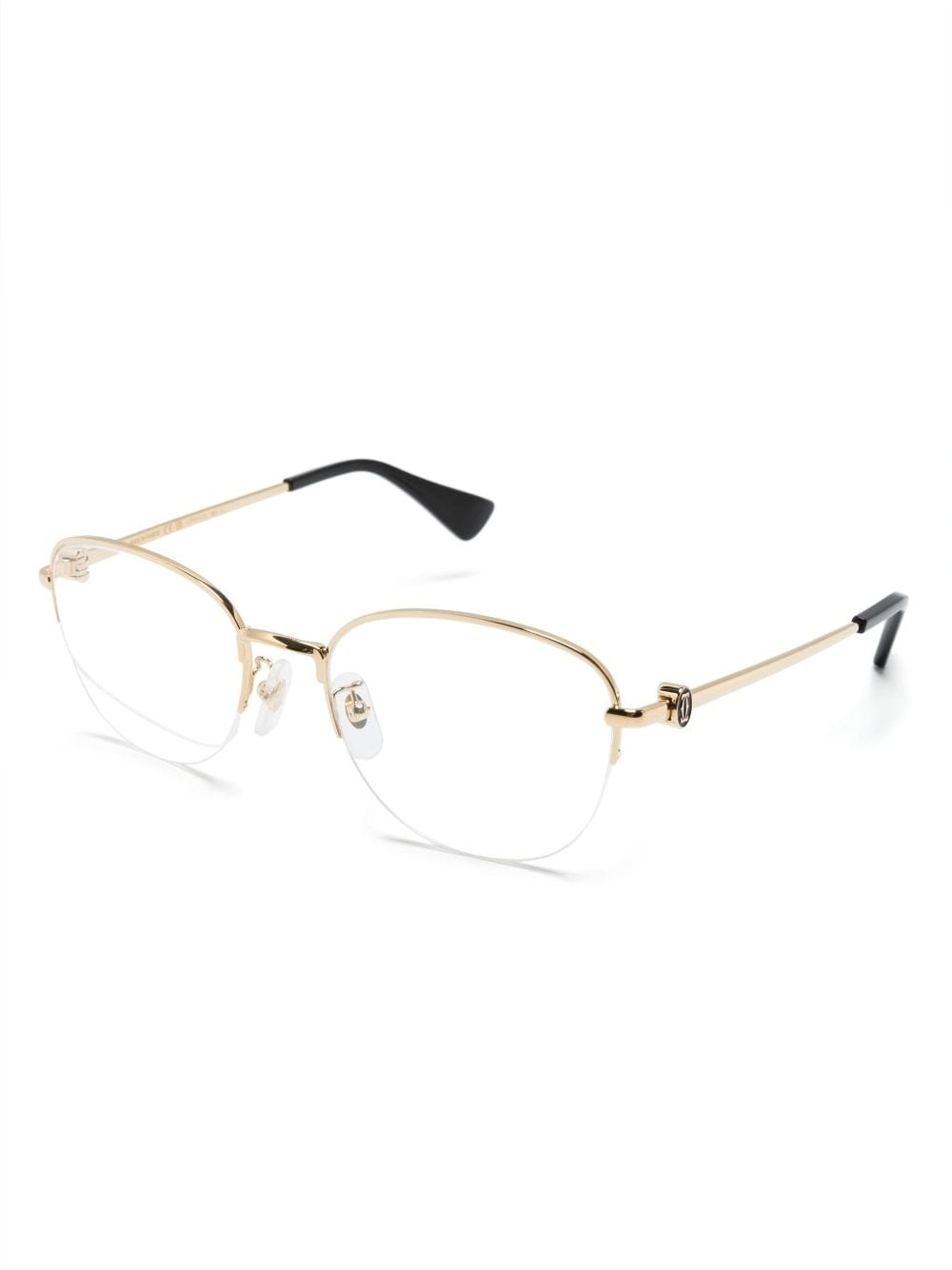 logo-plaque round-frame glasses - 2