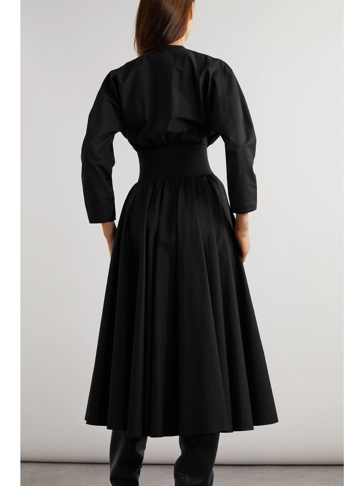 Archetypes belted cotton midi dress Black - 3