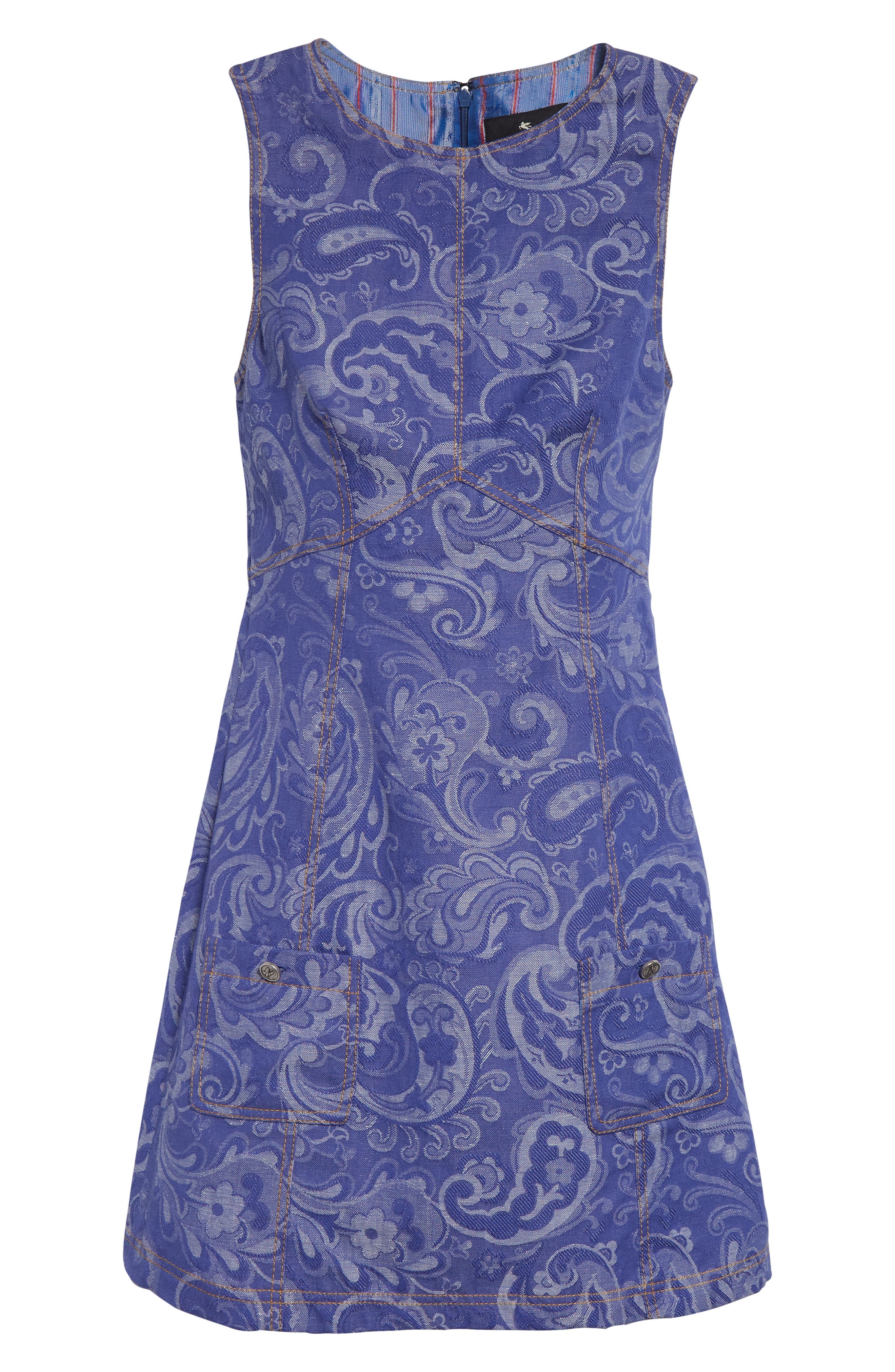 Etro Paisley Denim Sheath Dress in Multicolour On Pale Blue Base at Nordstrom - 6