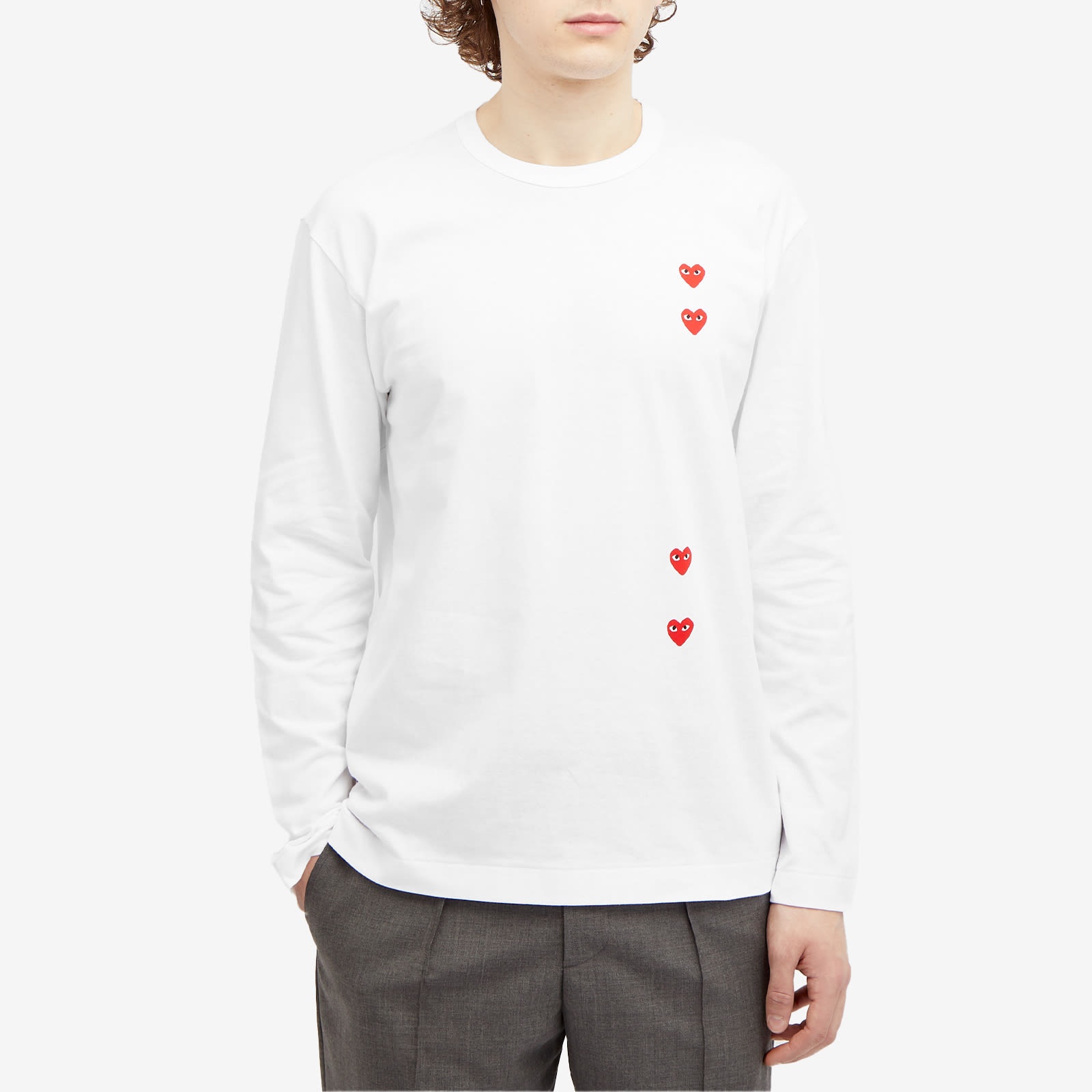 Comme des Garçons Play Long Sleeve 4 Heart T-Shirt - 2