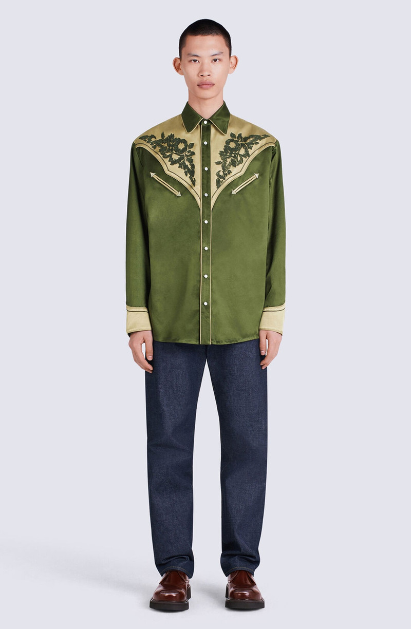 'Western Flower' casual satin shirt 3