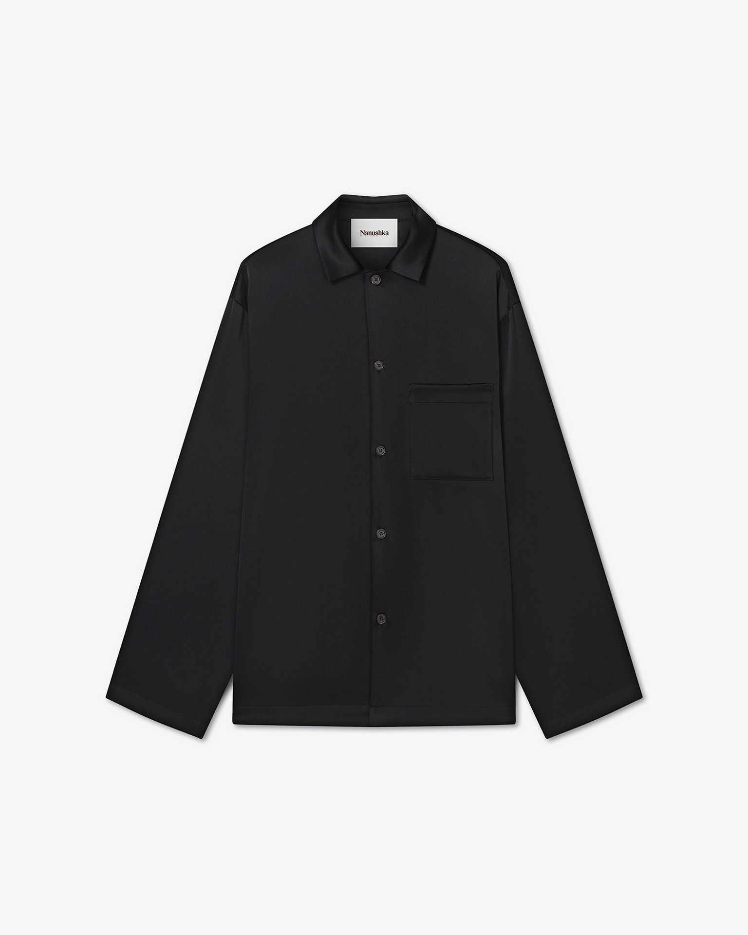 JELMER - Long-sleeve slip-satin shirt - Black - 1
