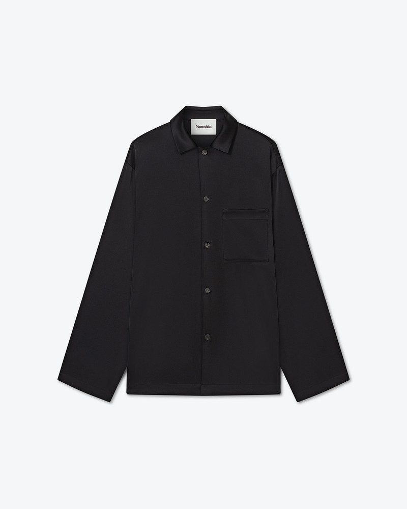 JELMER - Long-sleeve slip-satin shirt - Black 1