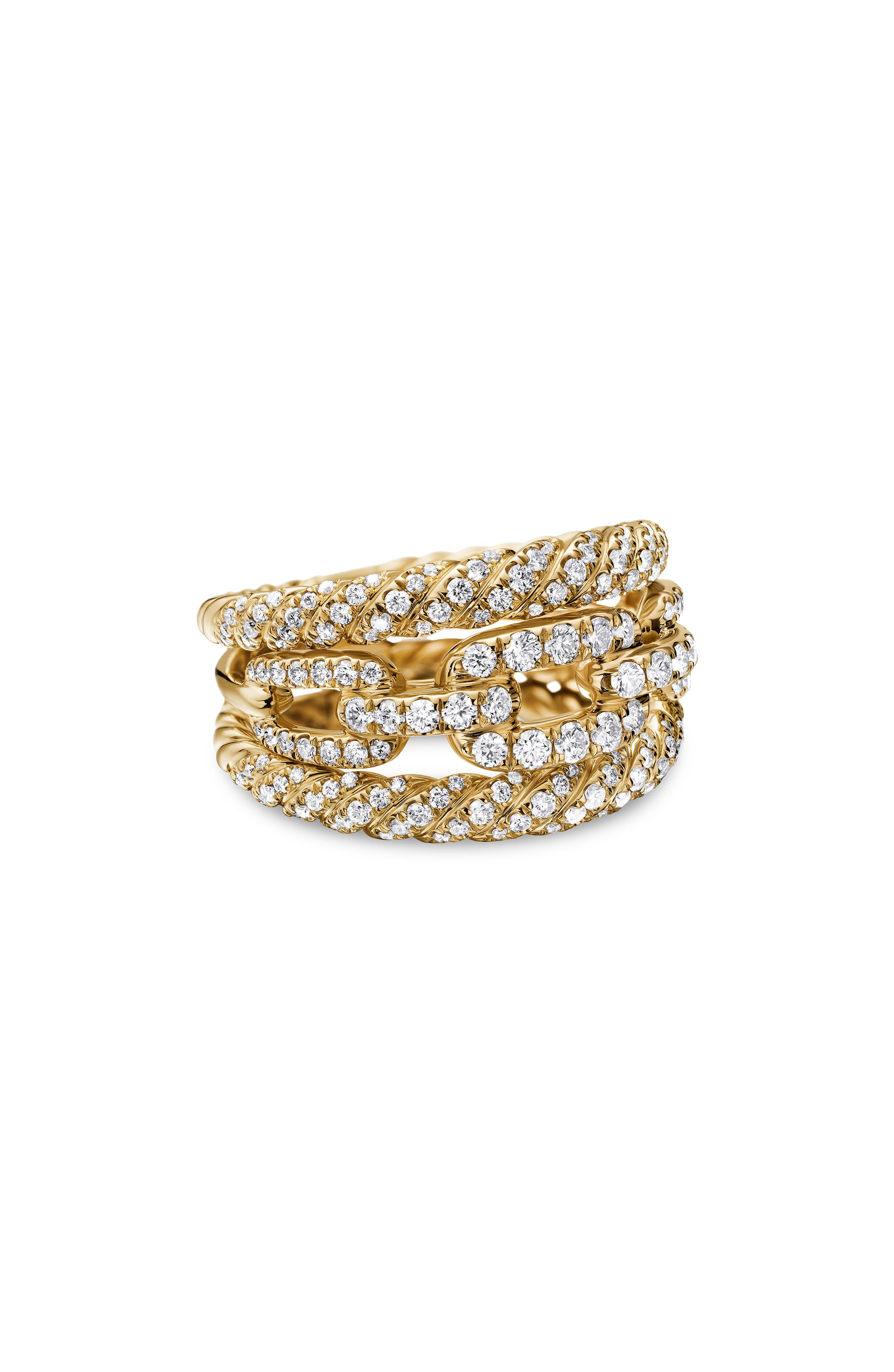 David Yurman Stax Diamond Stack Ring in Yellow Gold at Nordstrom - 6