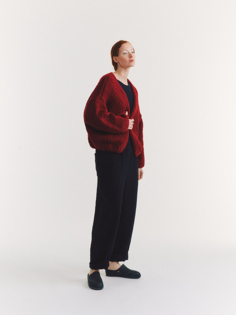 SHORT CARDIGAN - SOFTY MARLED - RED/RED 3