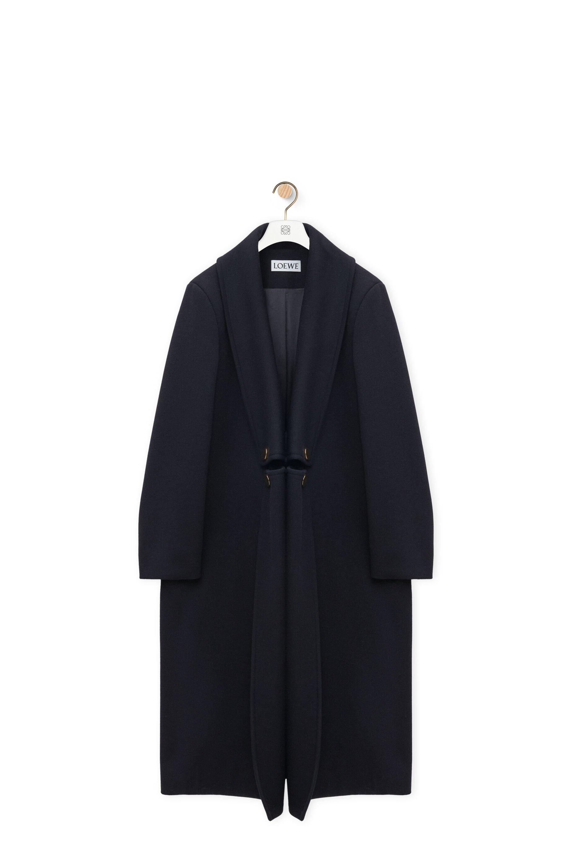 コート Loewe Wool And Cashmere Long Coat Double-breasted coat in wool and cashmere Black - LOEWE
