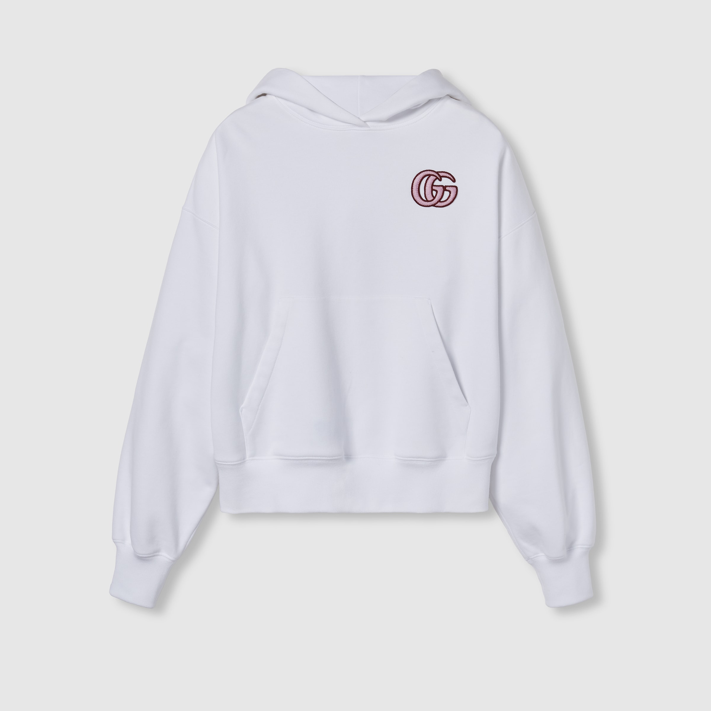 Embroidered cotton jersey hooded sweatshirt - 1