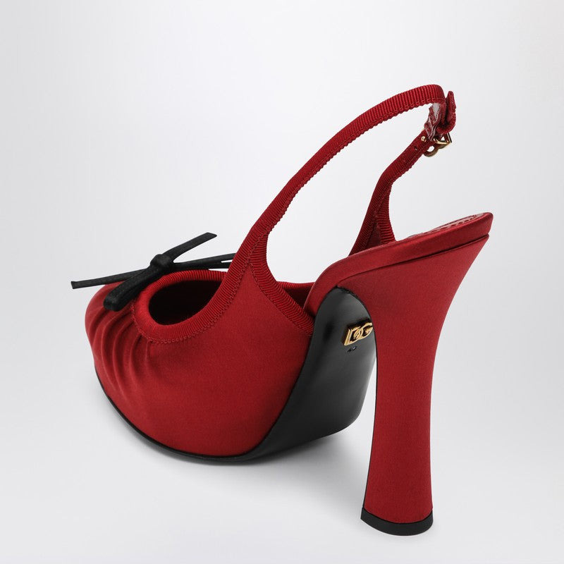 Dolce&Gabbana Red Satin High Slingback Women - 2