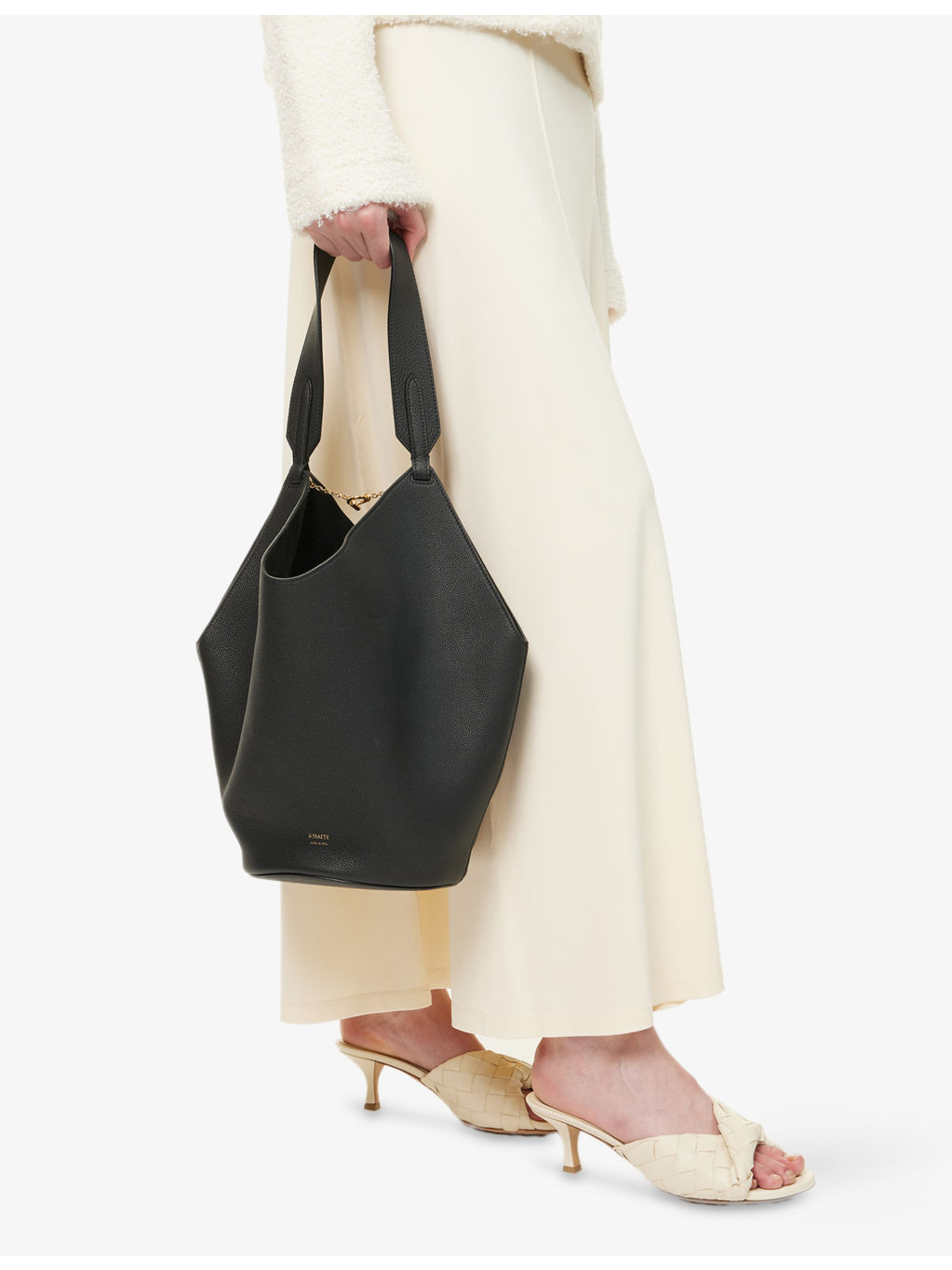 Lotus Small Leather Tote Bag - 6
