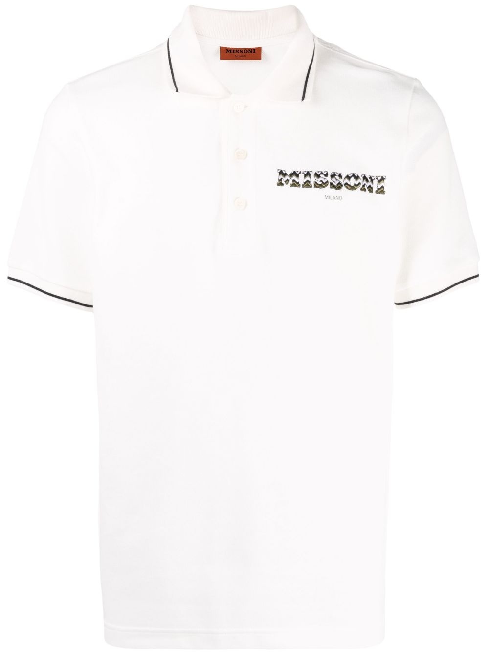 logo print polo shirt - 1