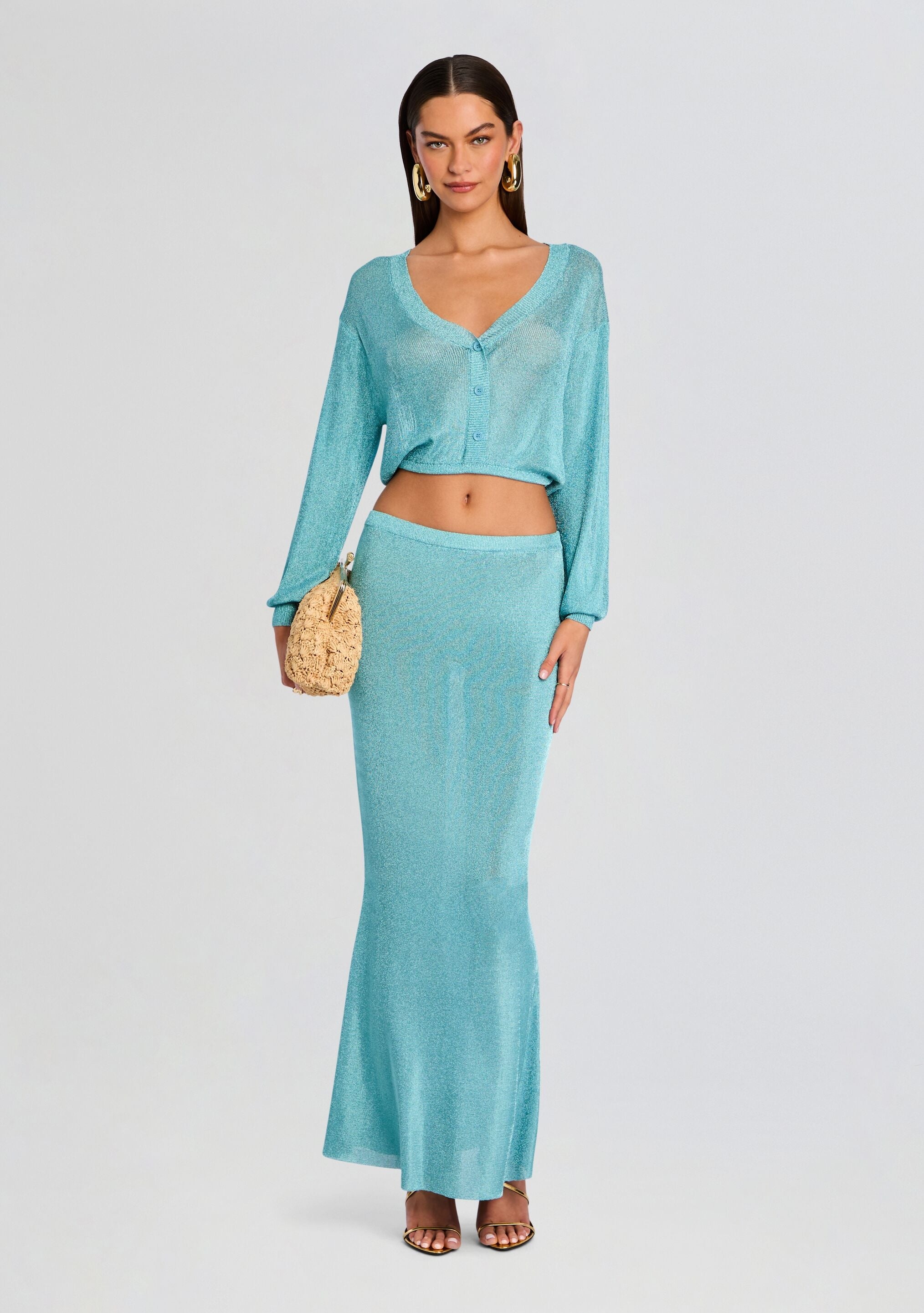HARMONY METALLIC KNIT SKIRT - 5