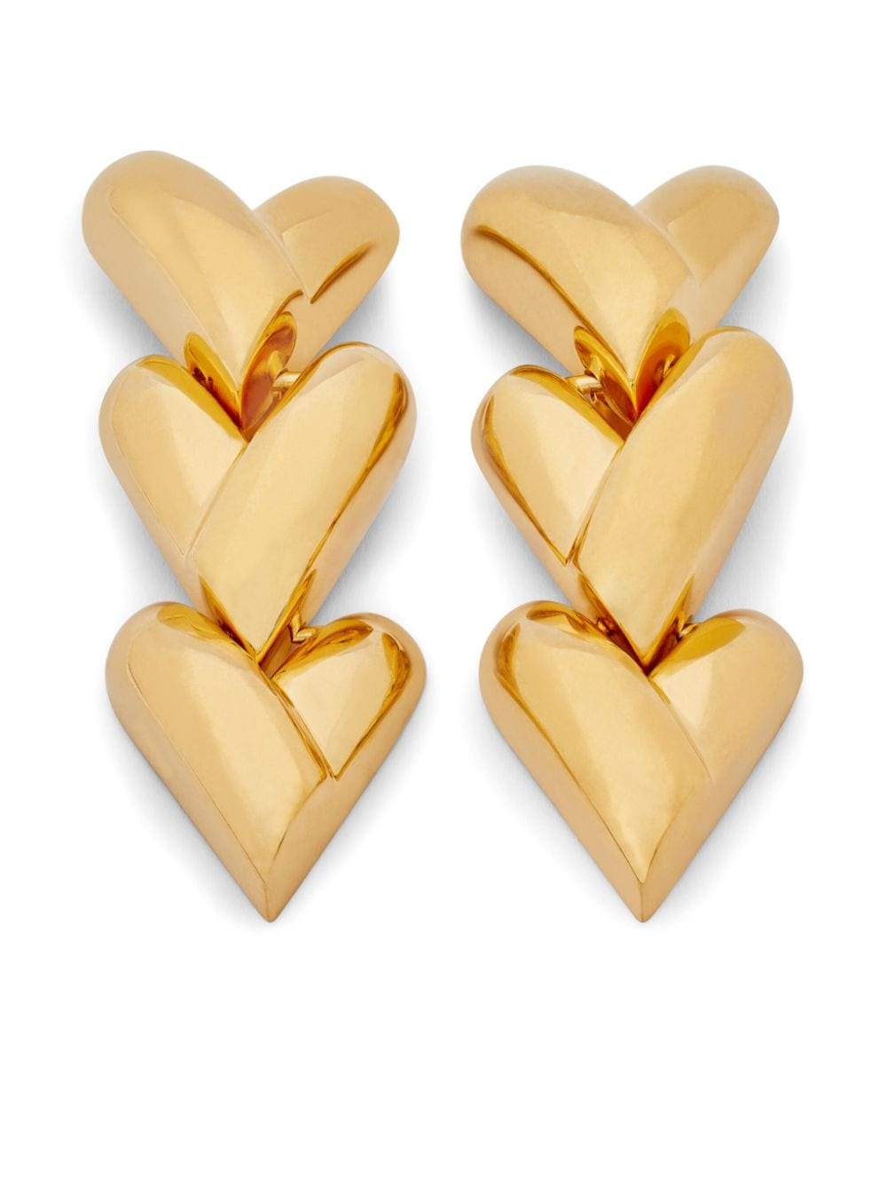 heart-motif clip-on earrings - 1