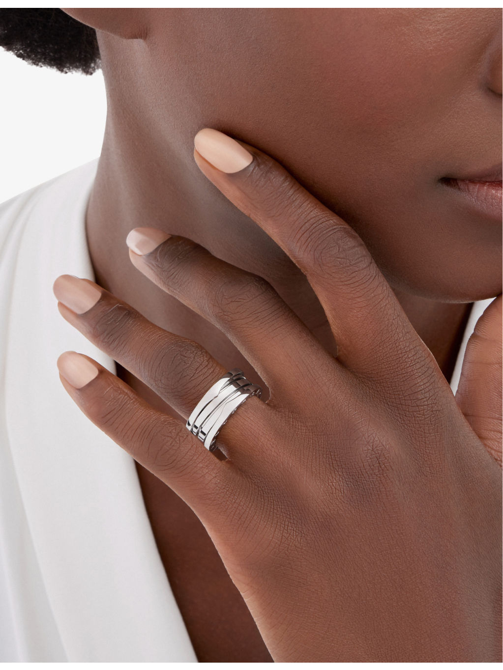 B.zero1 18ct white gold three-band ring - 3