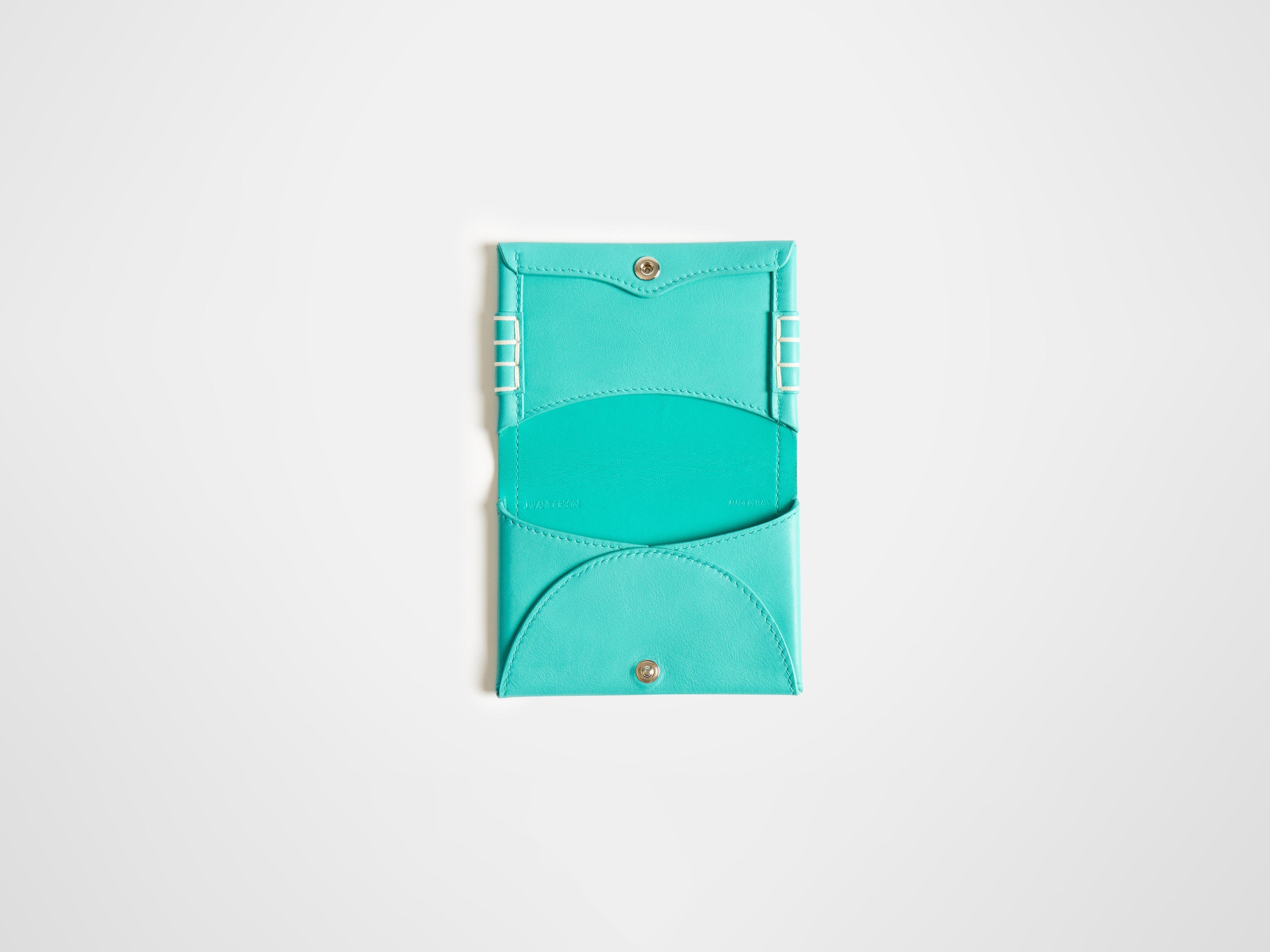 LEATHER LOAFER CARD HOLDER IN TURQUOISE - 3