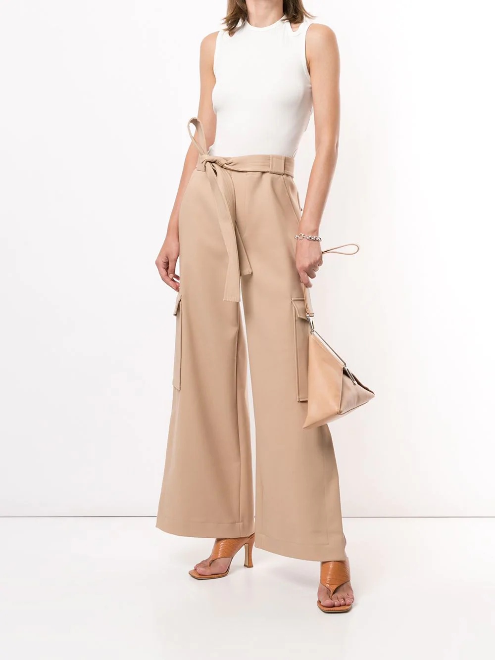 wide-leg cargo trousers - 2