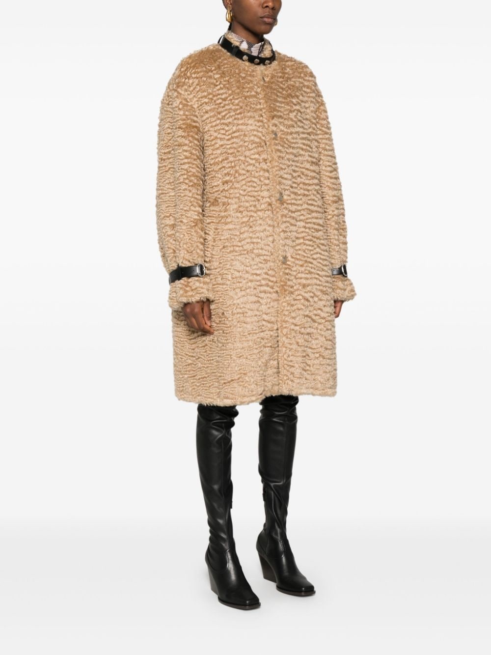 brushed coat - 3