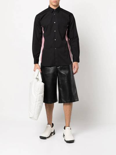 Comme des Garçons SHIRT striped-panel cotton shirt outlook