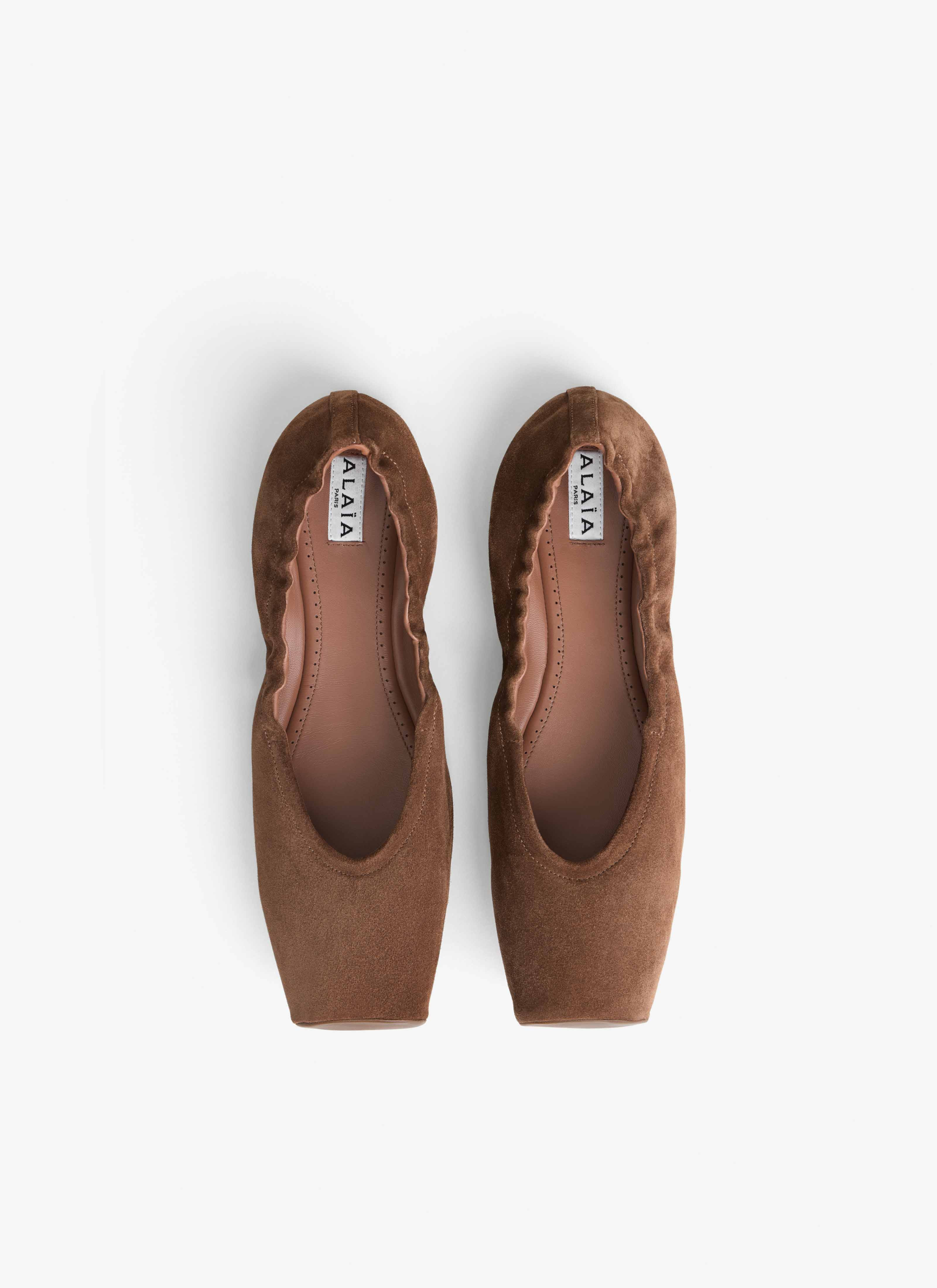 SQUARE BALLET FLATS IN LEATHER - 3