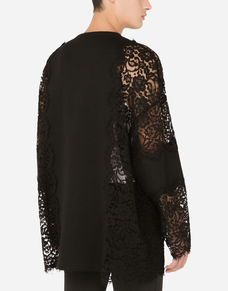 Long-sleeved T-shirt with lace inserts - 5