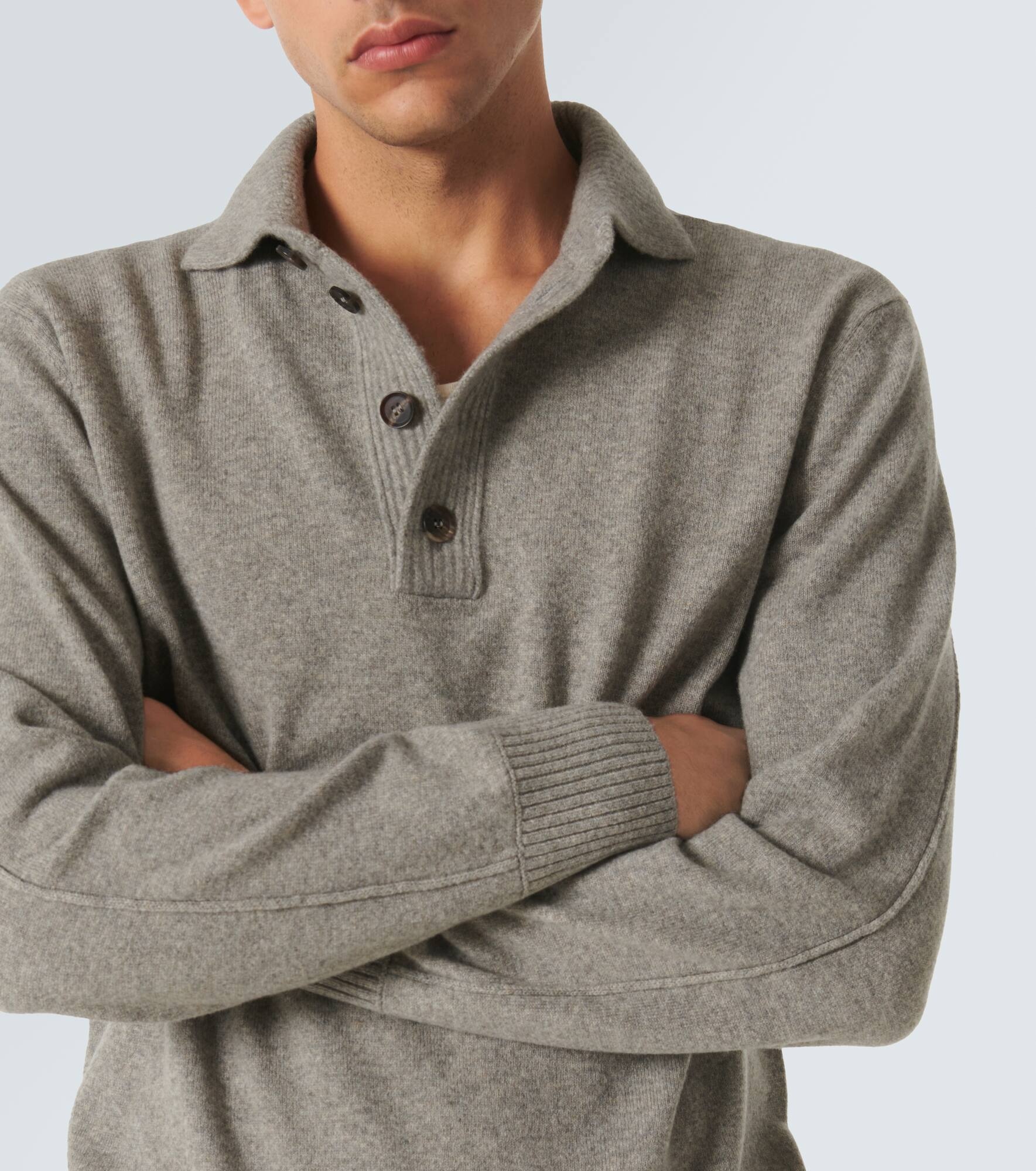 Wool and cashmere polo sweater - 5