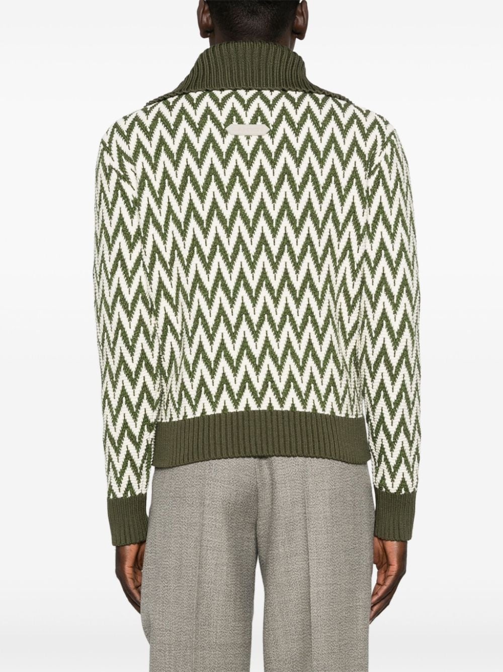 Curb herringbone cotton cardigan - 4