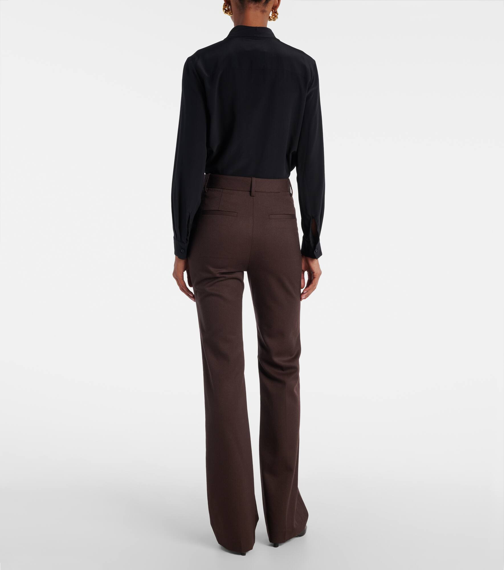 Corette high-rise virgin wool flared pants - 3