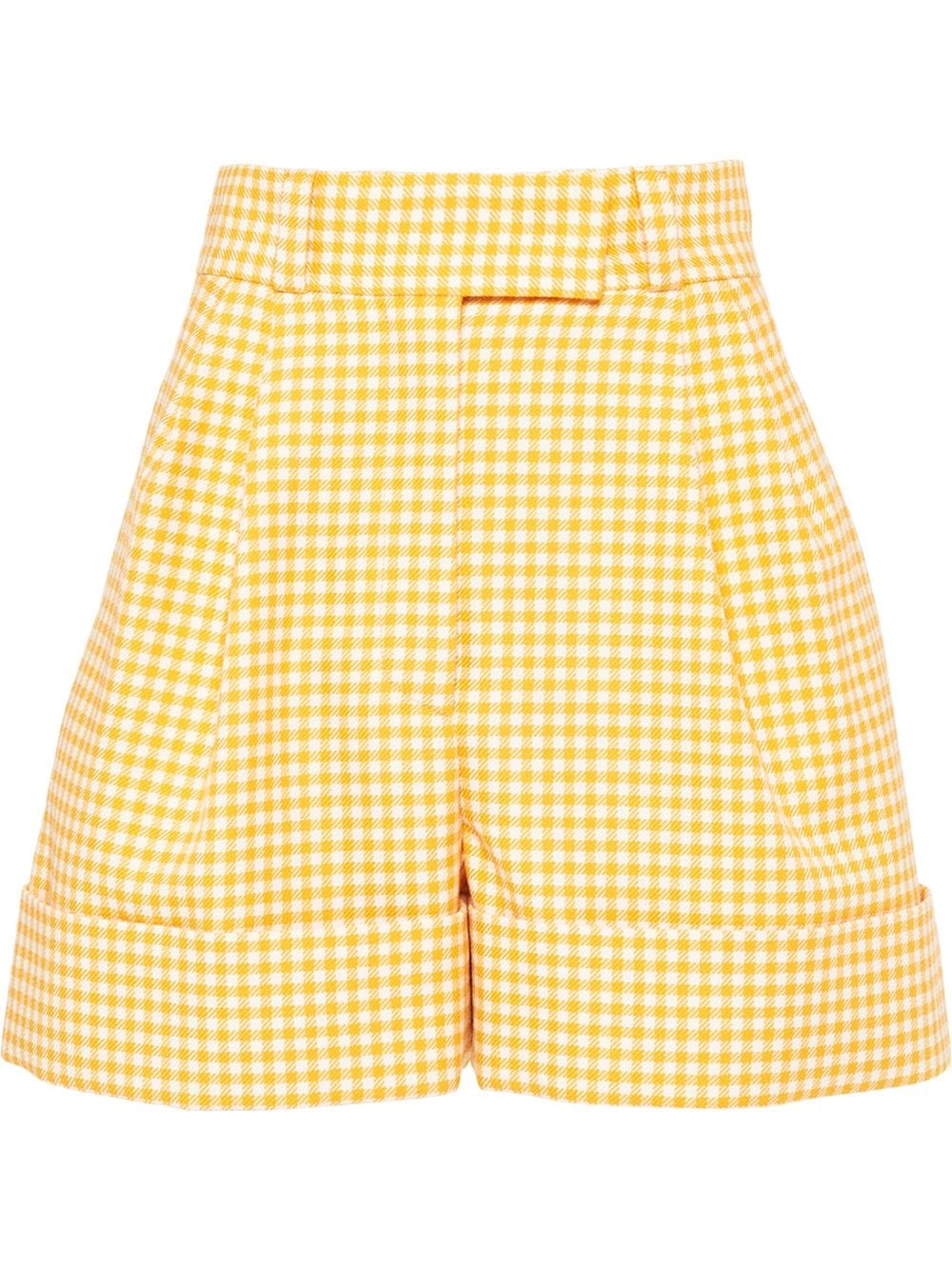 gingham check twill shorts - 1