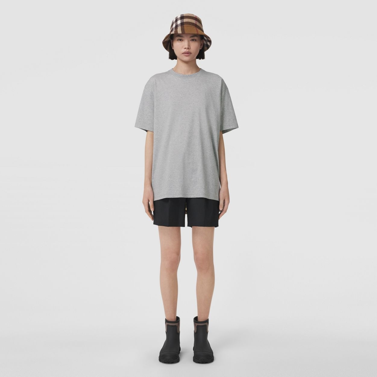 Check Panel Cotton Oversized T-shirt - 5