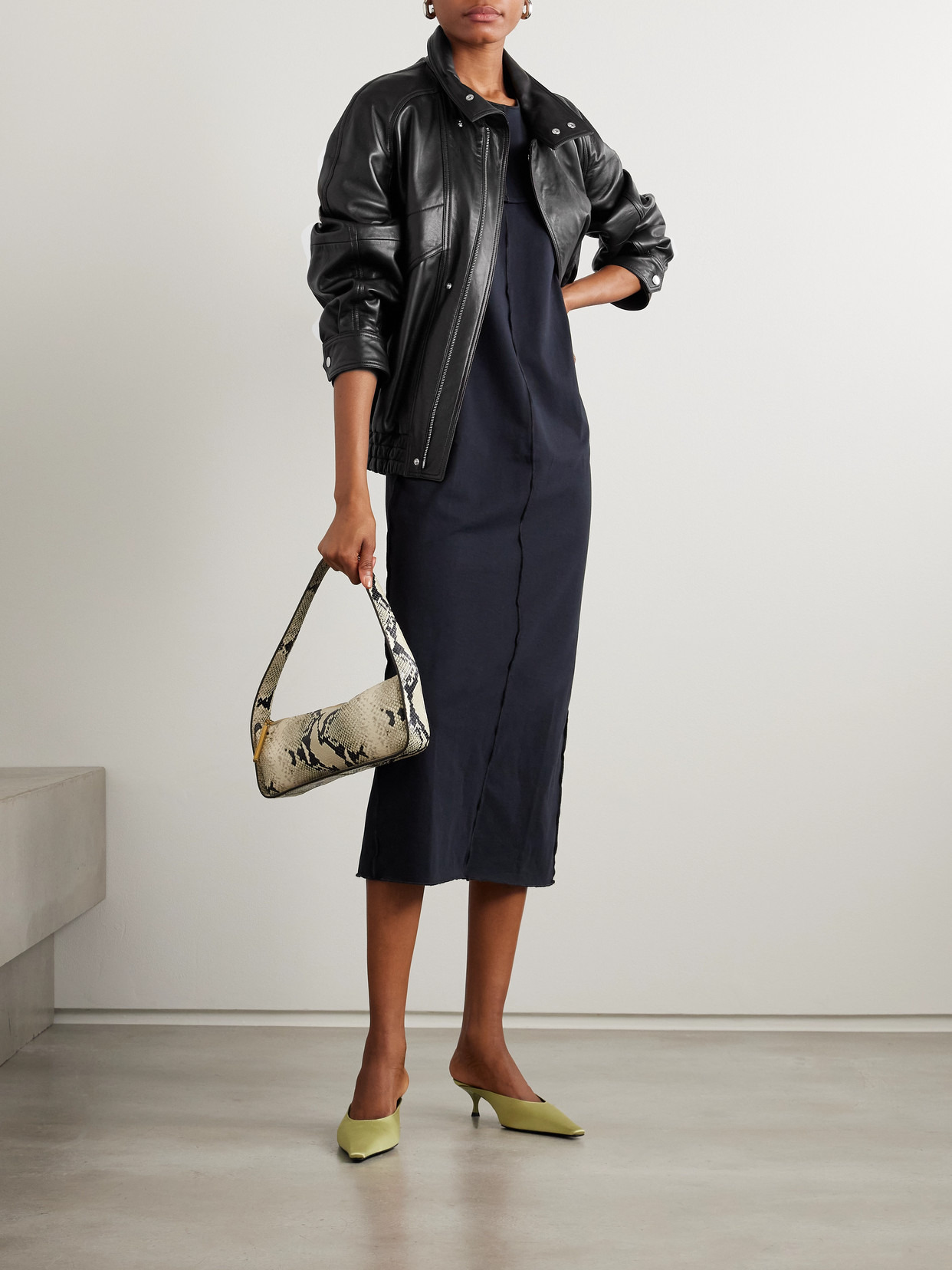 Ariste Oversized Paneled Leather Jacket - 5