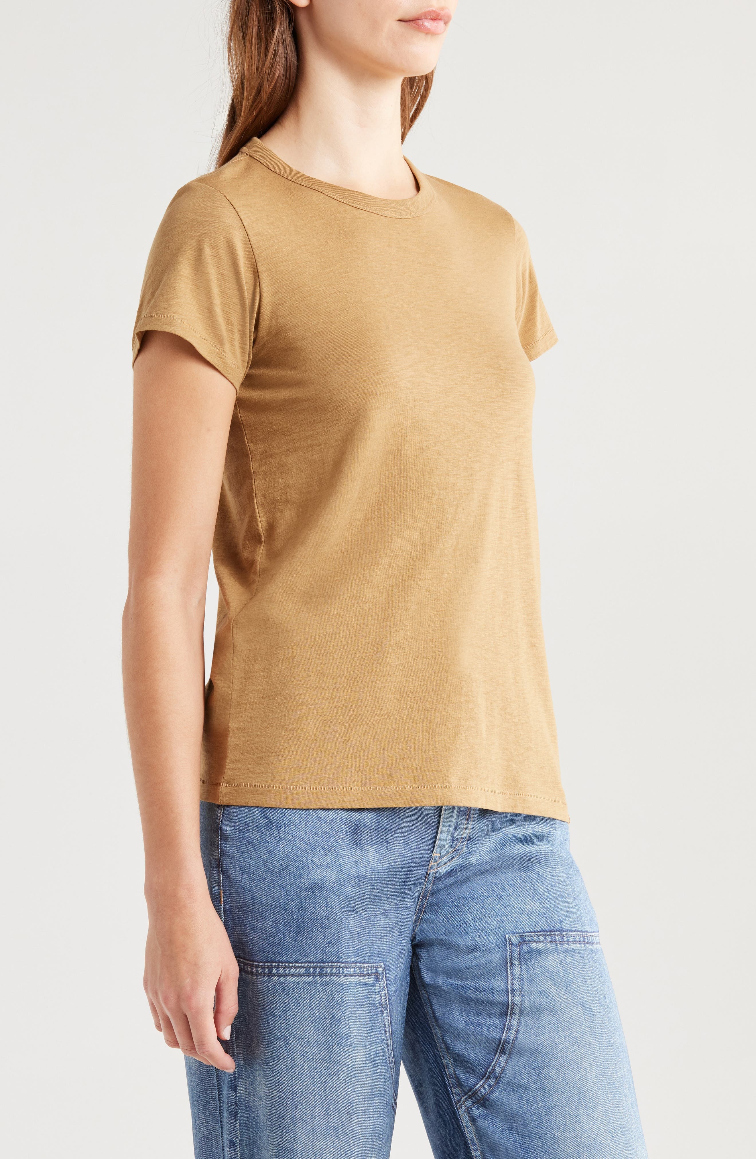 rag & bone The Slub Organic Pima Cotton T-Shirt in Khaki at Nordstrom - 3