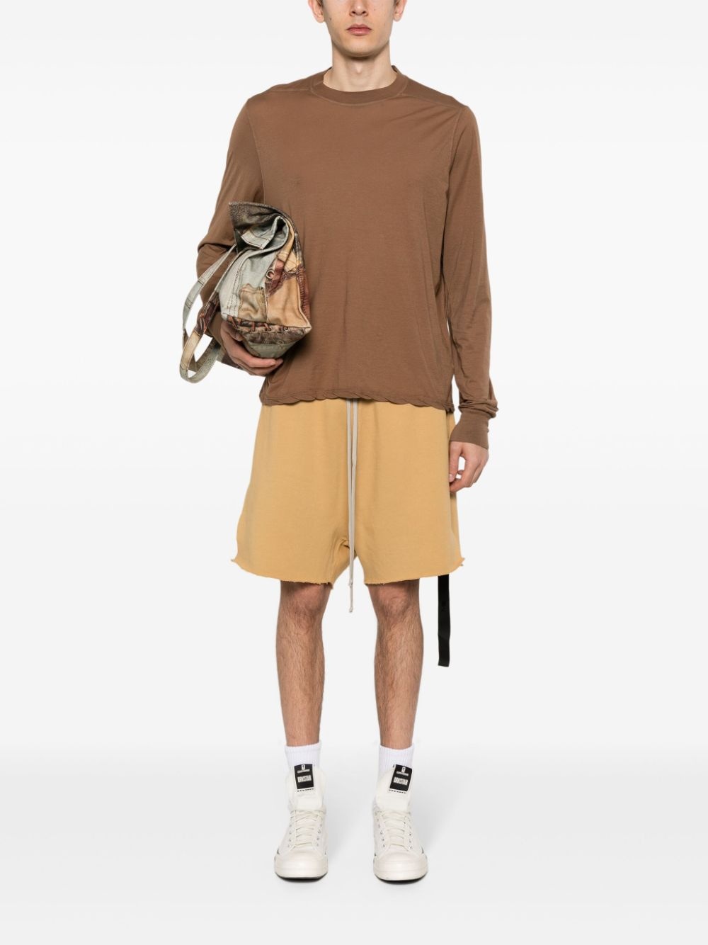 drop-crotch cotton shorts - 2