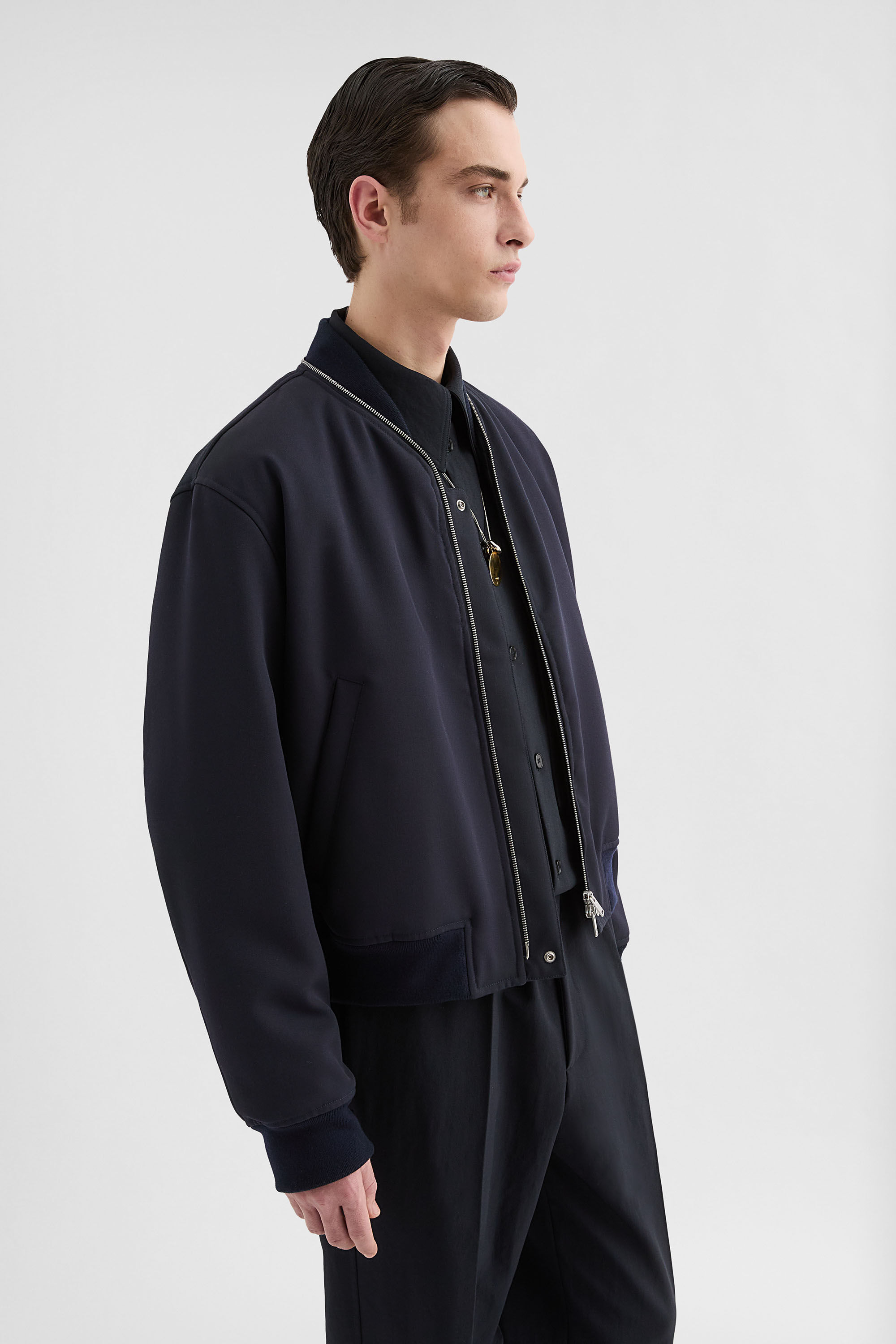 Wool Gabardine Bomber Jacket - 3