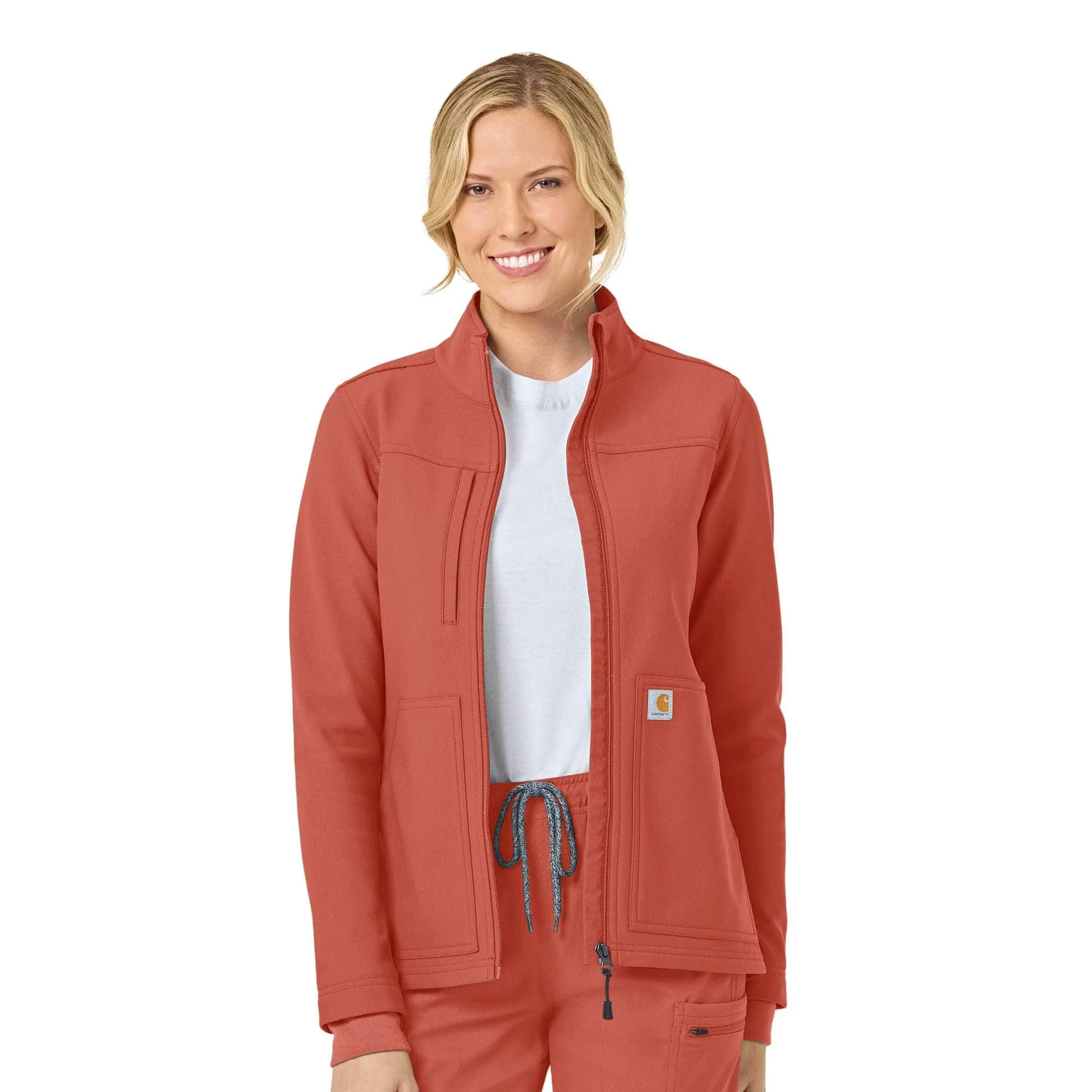 Women's Rugged Flex® Peak Bonded Fleece Scrub Jacket - 1