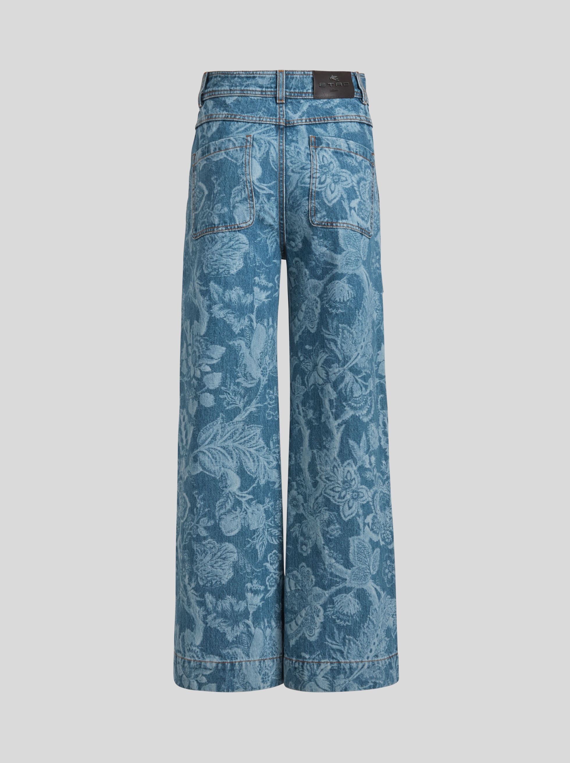 FLORAL PRINT DENIM JEANS - 5