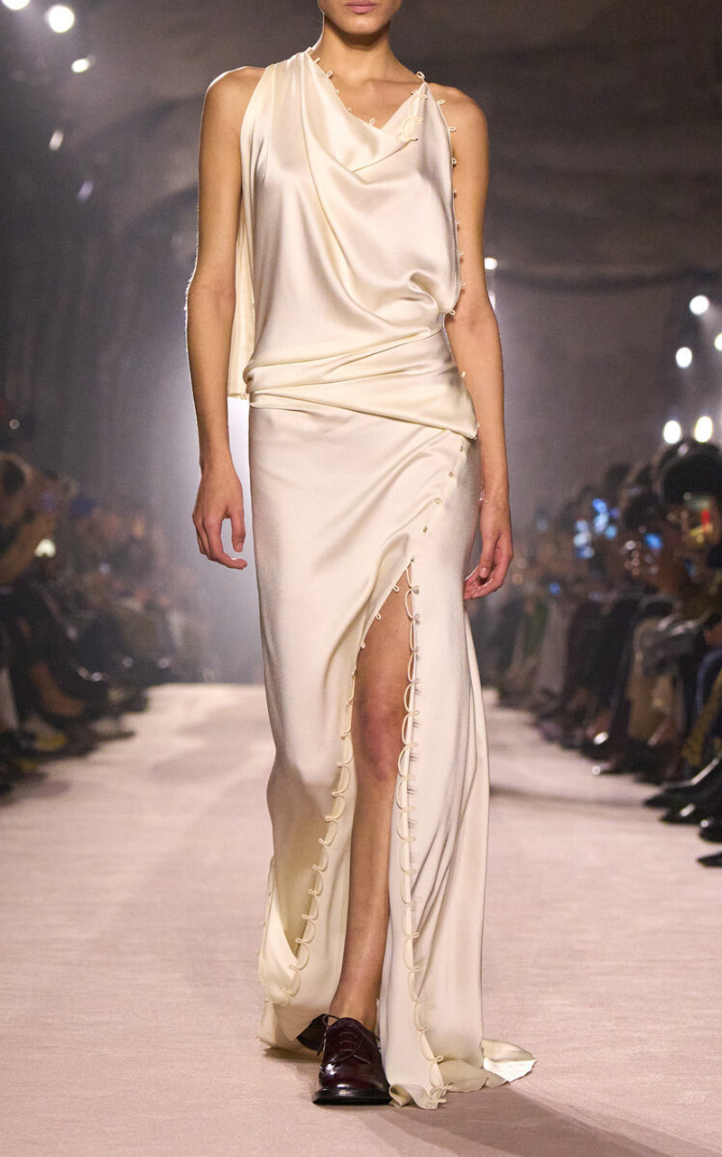 Victoria Beckham Rouleaux Detail Sleeveless Gown ivory outlook