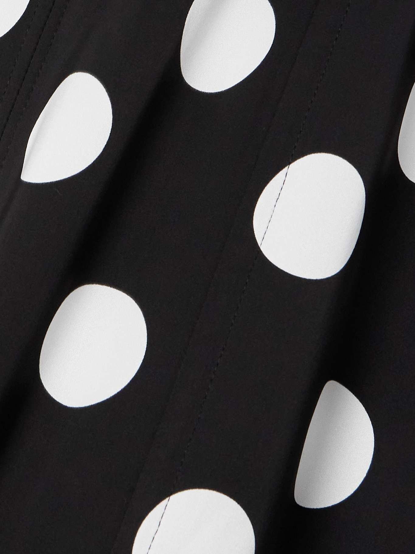 Polka-dot satin bustier midi dress - 4