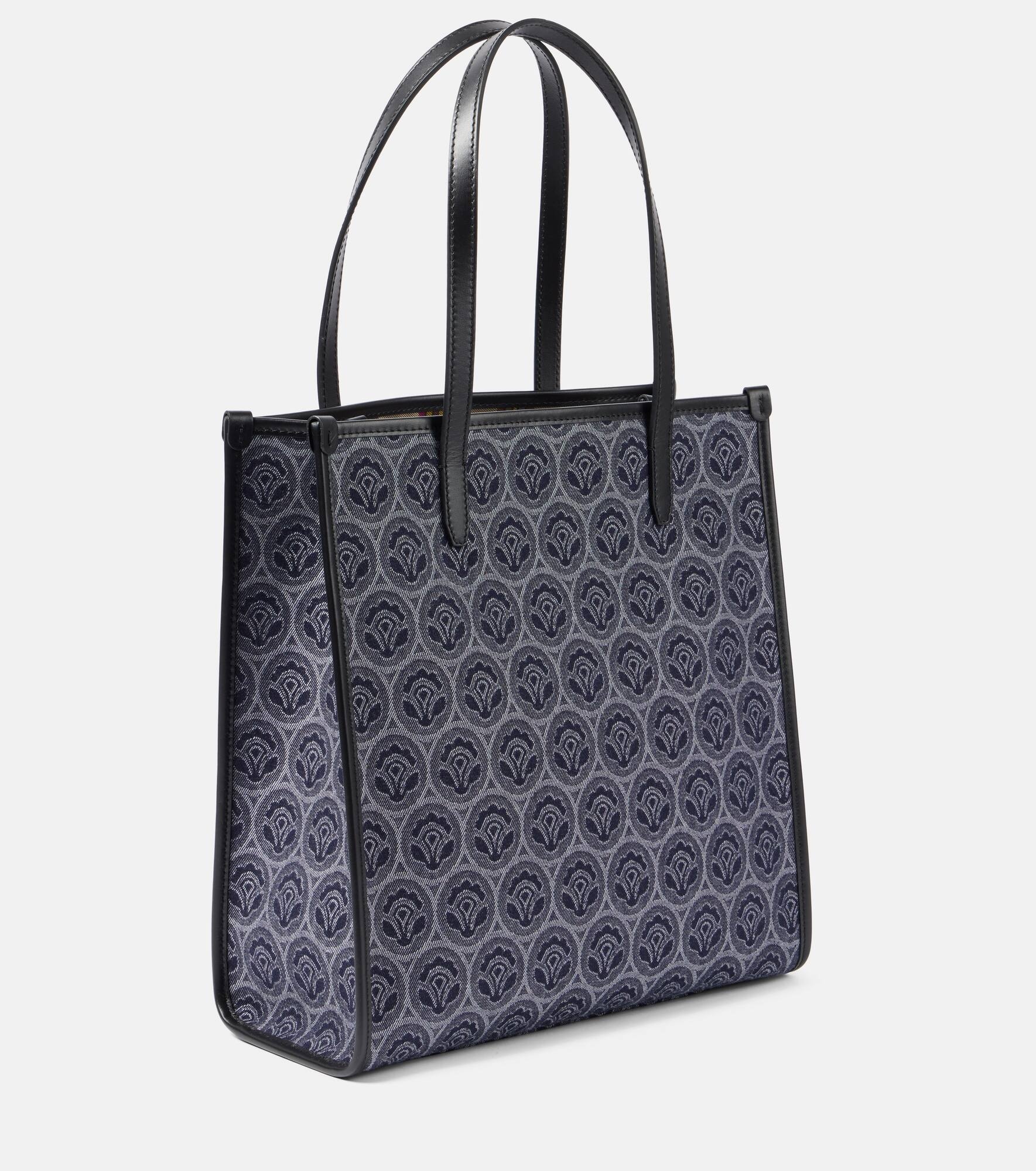 Love Trotter Medium denim jacquard tote bag - 4