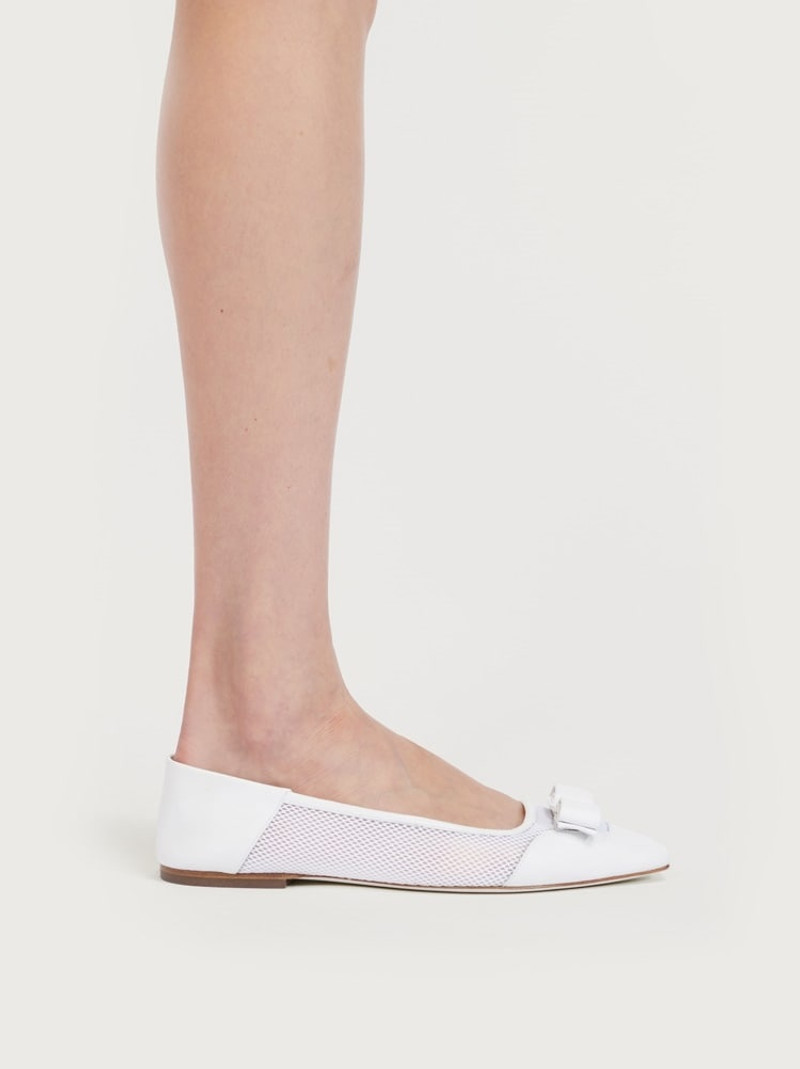 BI-MATERIAL BALLET FLATS WITH VARA BOW 3