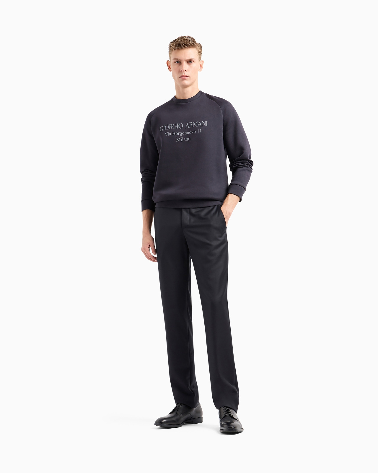 Borgonuovo 11 sweatshirt in cotton double jersey - 2