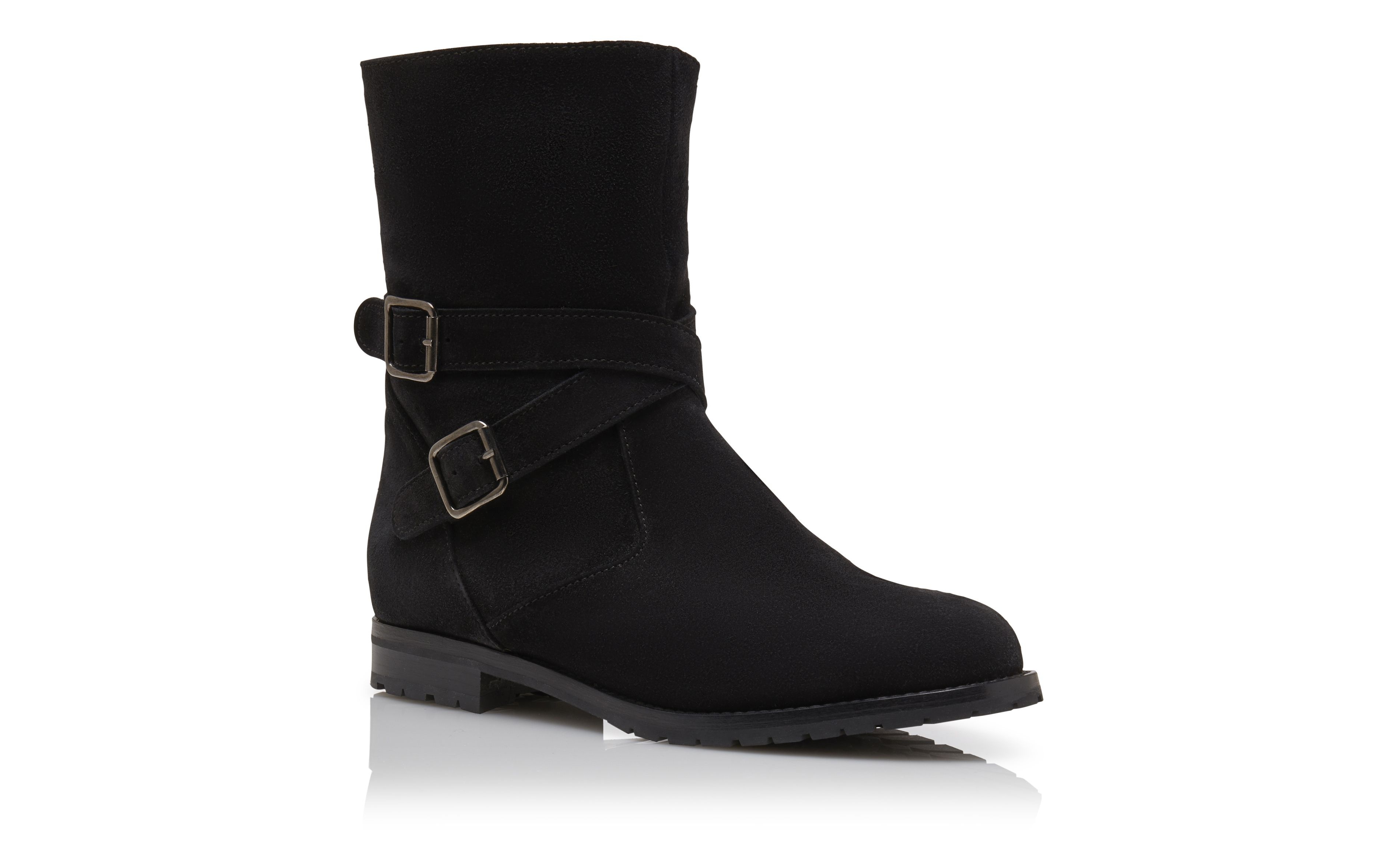 Black Suede and Shearling Boots - 3