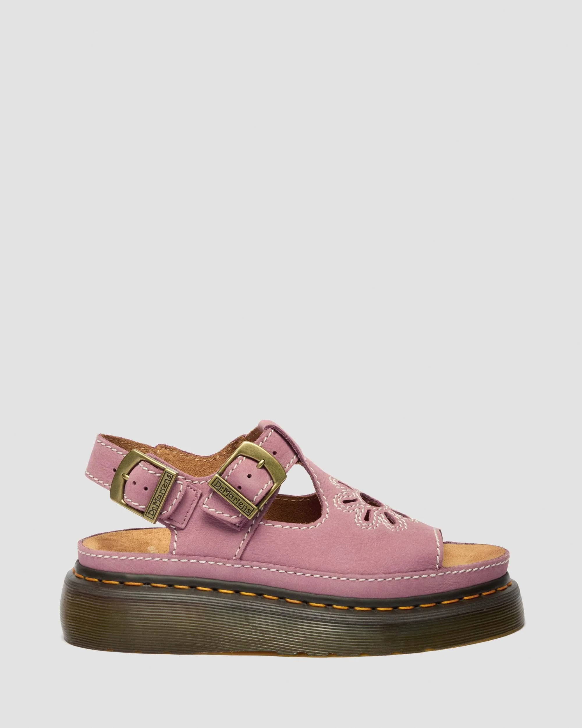 Dunnet Flower Tumbled Nubuck Platform Sandals - 1