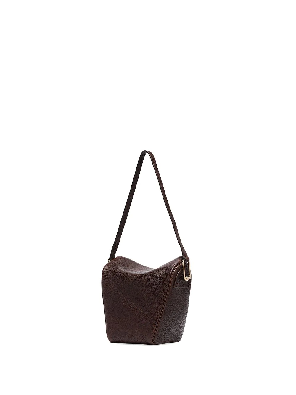 textured leather shoulder bag - 2