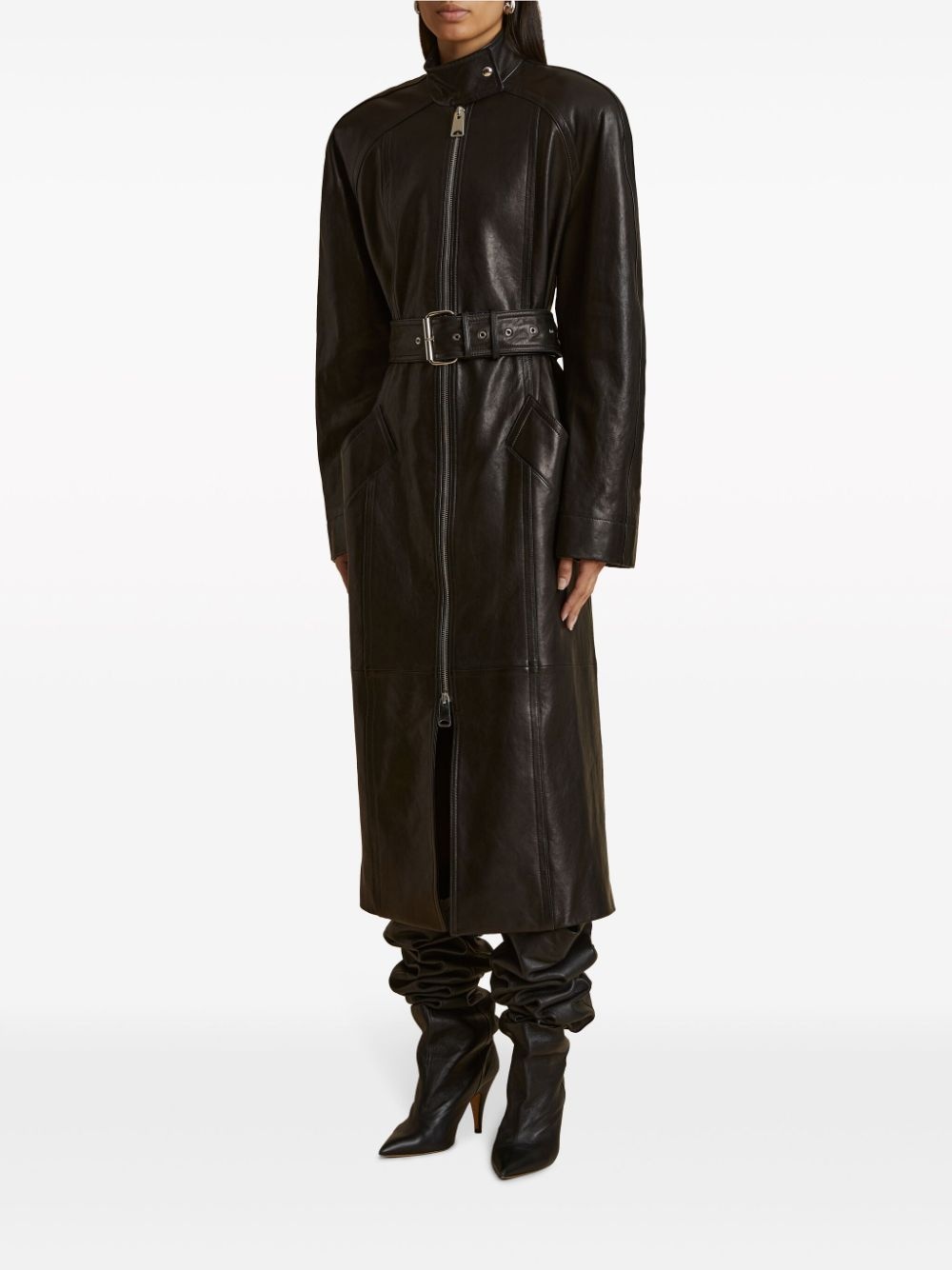 The Bobbie belted leather coat - 2