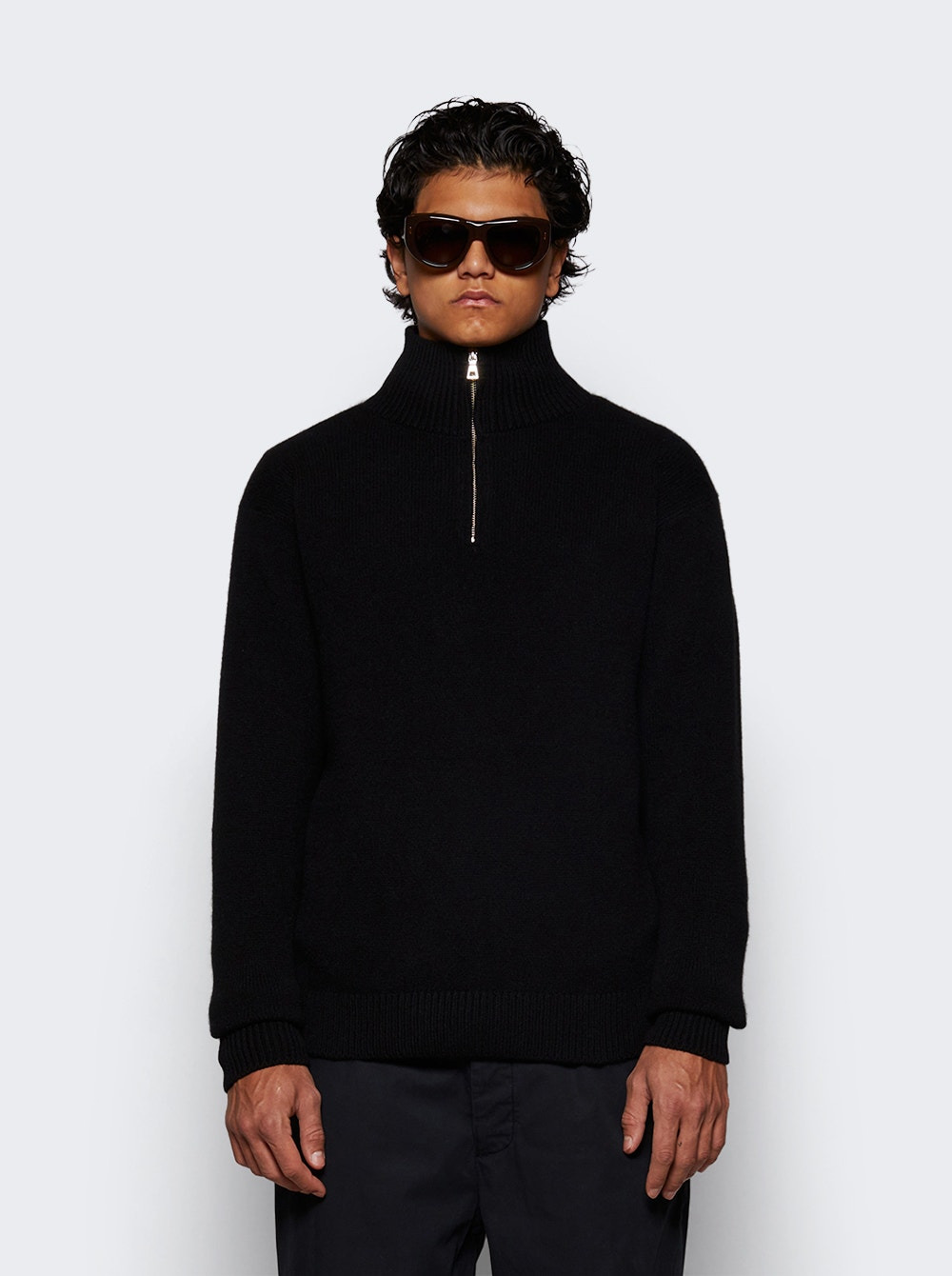 Relaxed Half Zip Sweater Black - 3