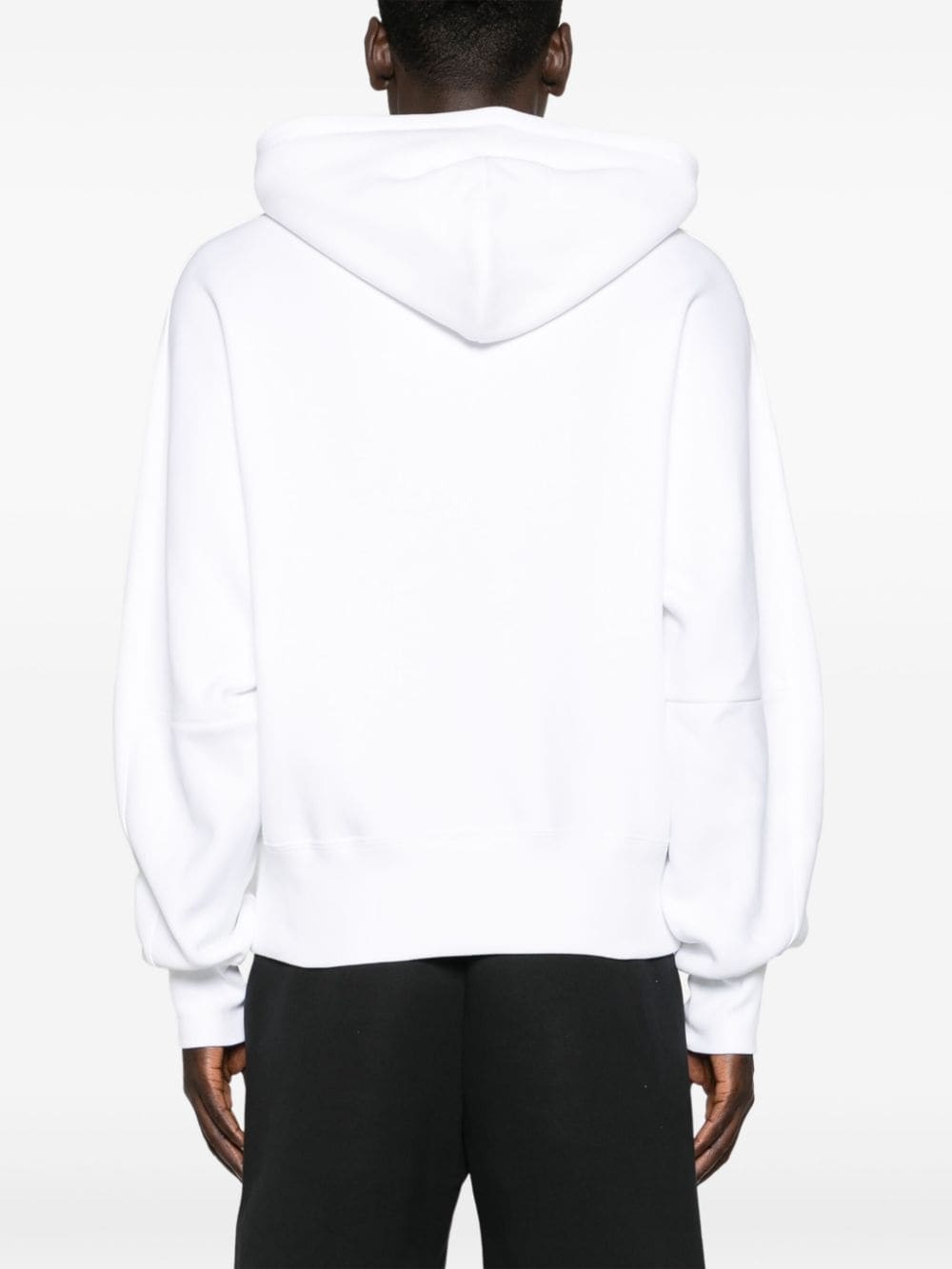 logo-embroidered cotton hoodie - 4